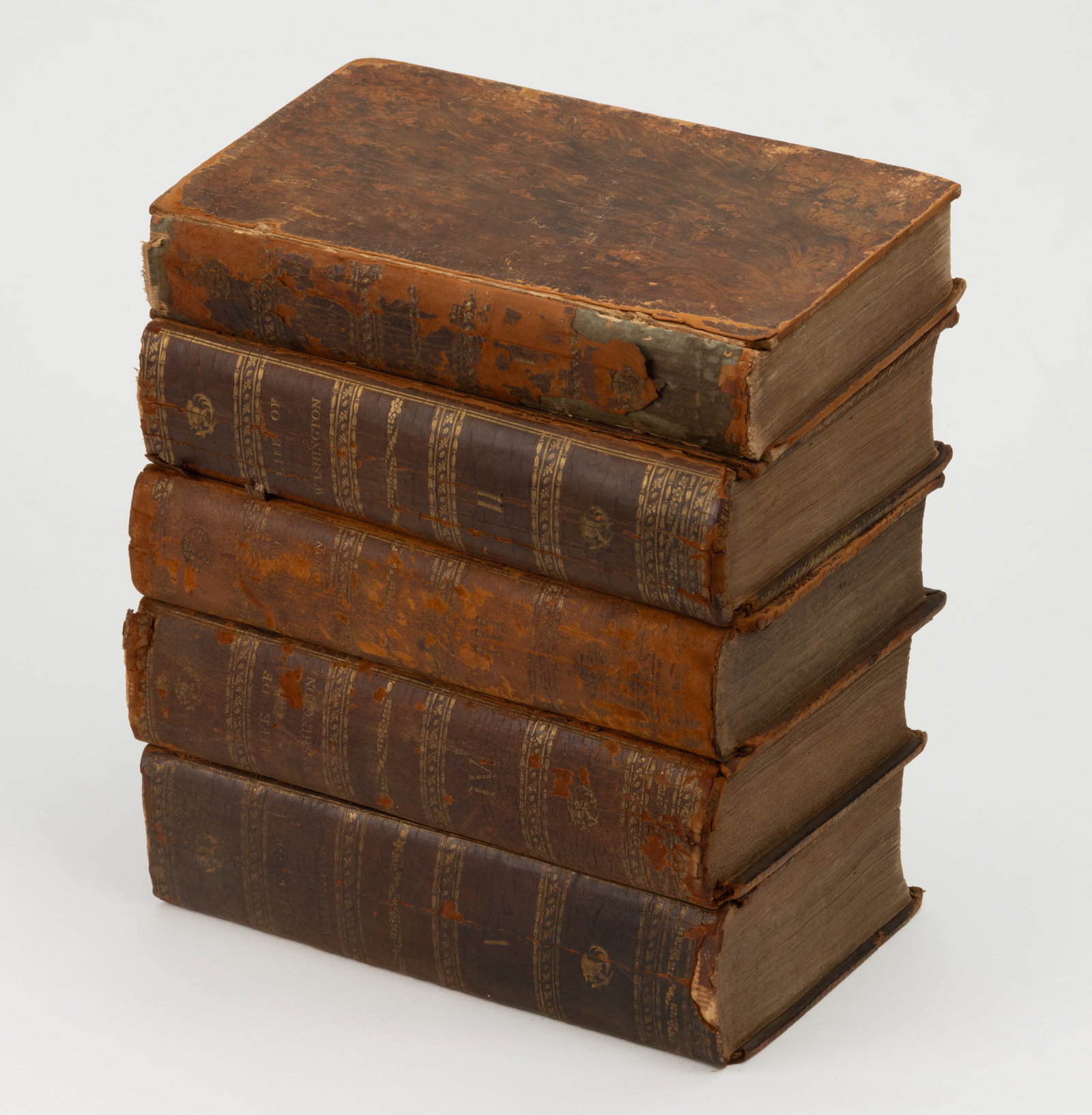 ANTIQUARIAN MARSHALL'S LIFE OF WASHINGTON FIVE-VOLUME SET (1 of 2)