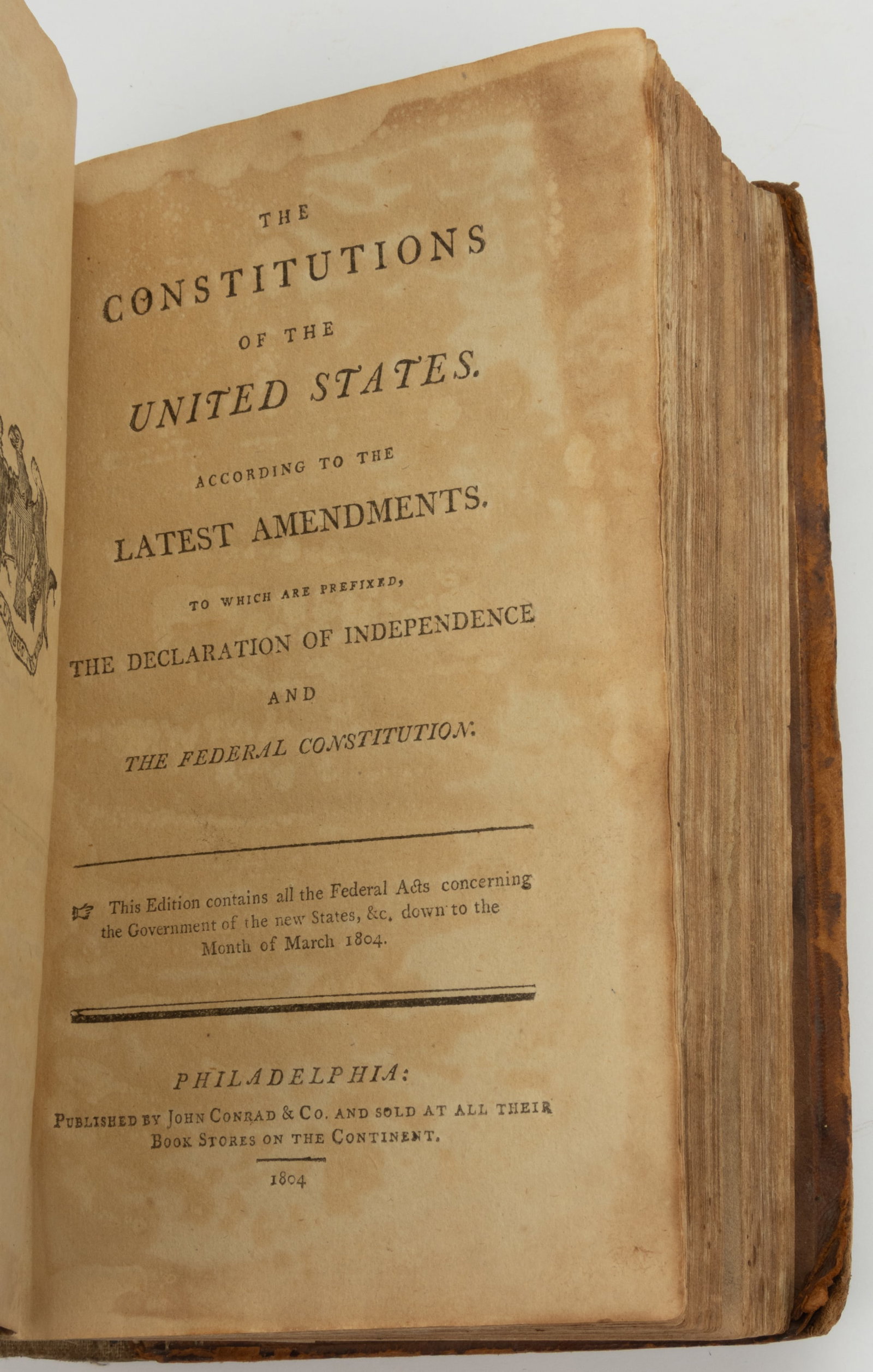 ANTIQUARIAN UNITED STATES CONSTITUTION HISTORICAL VOLUME (1 of 2)