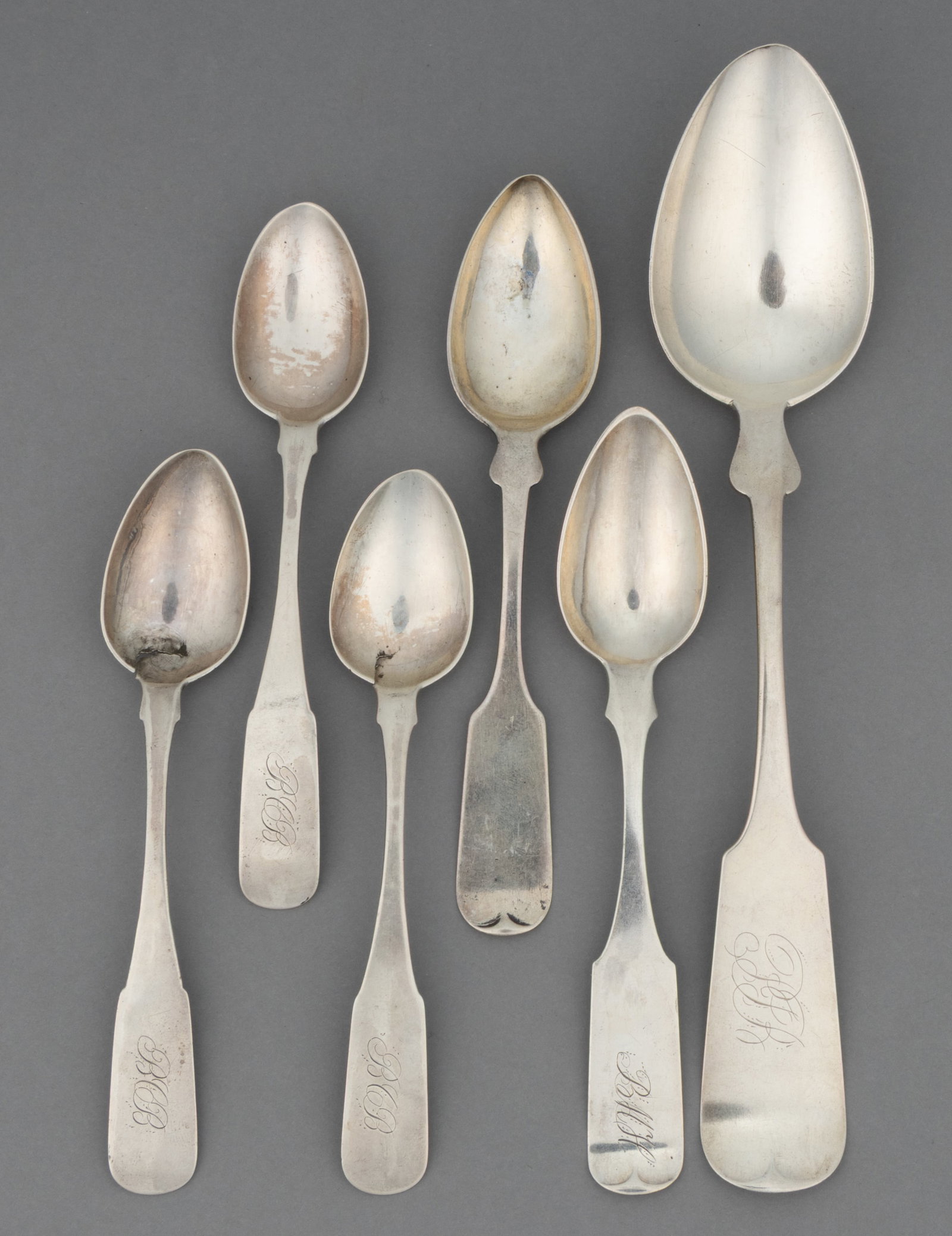 JOHN ADAM, ALEXANDRIA, VIRGINIA COIN SILVER SPOONS, LOT OF SIX (1 of 1)
