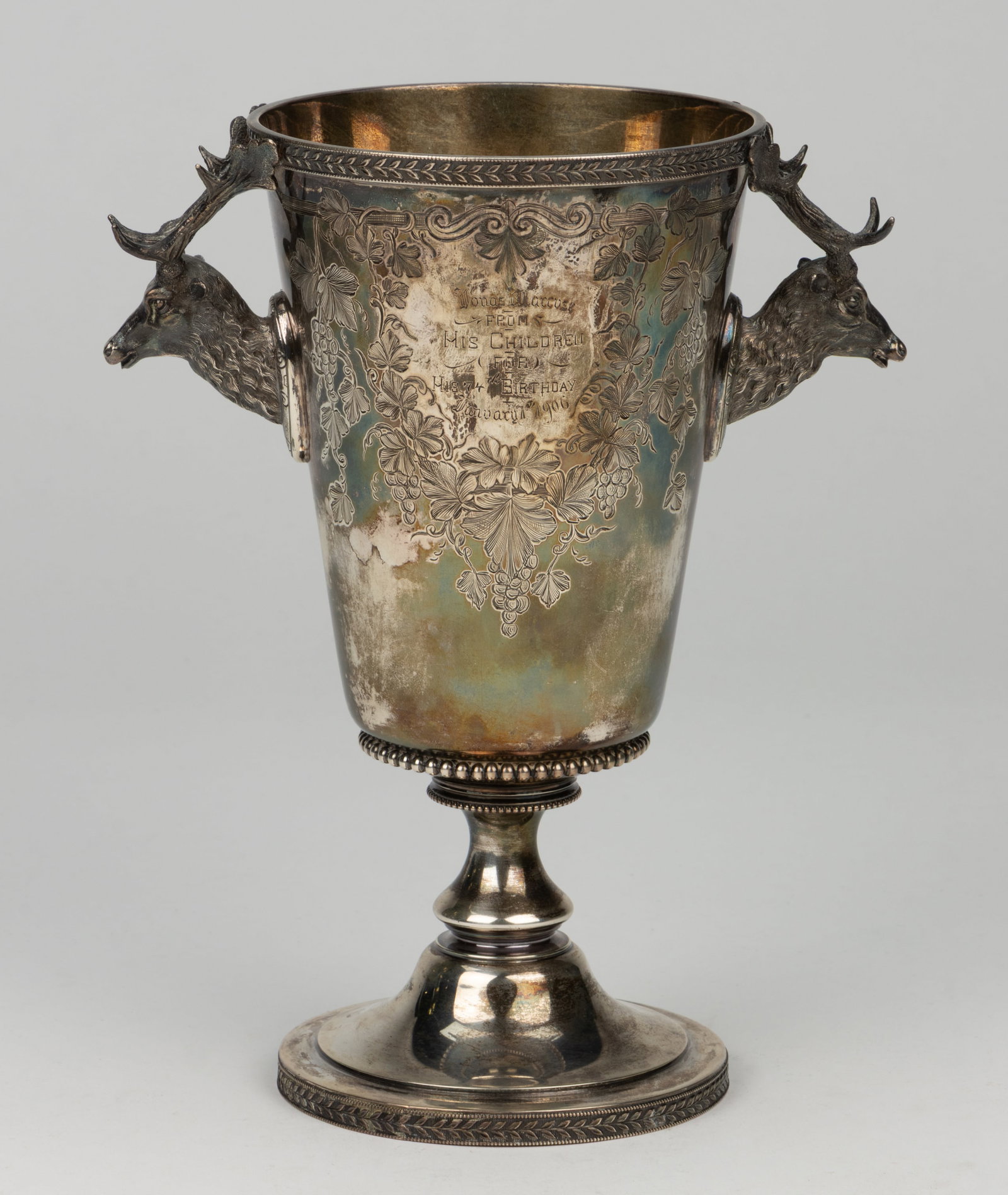 BALL, BLACK & CO., NEW YORK CITY, NEW YORK 0.950 SILVER PRESENTATION VASE / CUP WITH RICHMOND, (1 of 3)