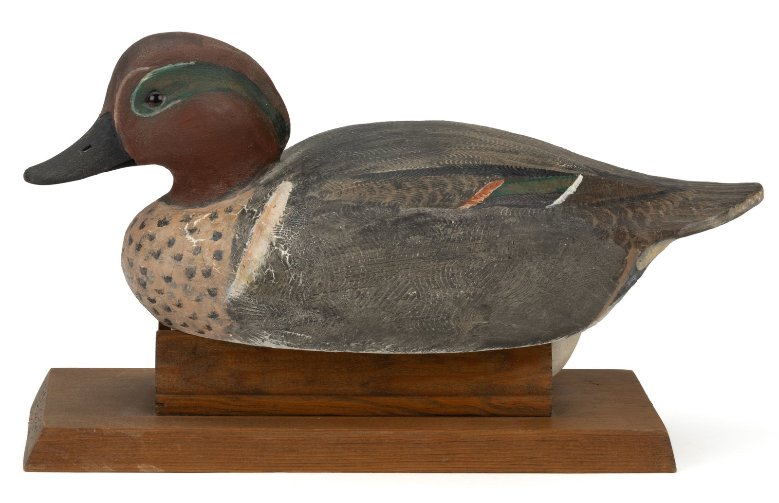 DELBERT "CIGAR" DAISEY (VIRGINIA, 1928-2017) GREEN-WING TEAL DUCK DECOY (1 of 6)