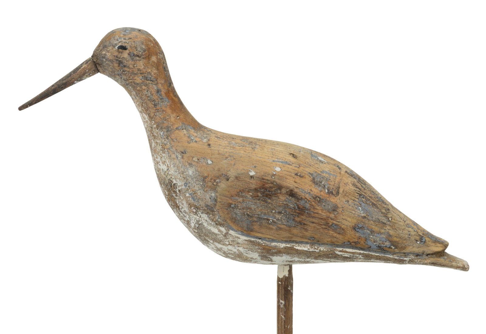 AMERICAN FOLK ART CARVED AND PAINTED YELLOWLEGS SHOREBIRD DECOY (1 of 4)