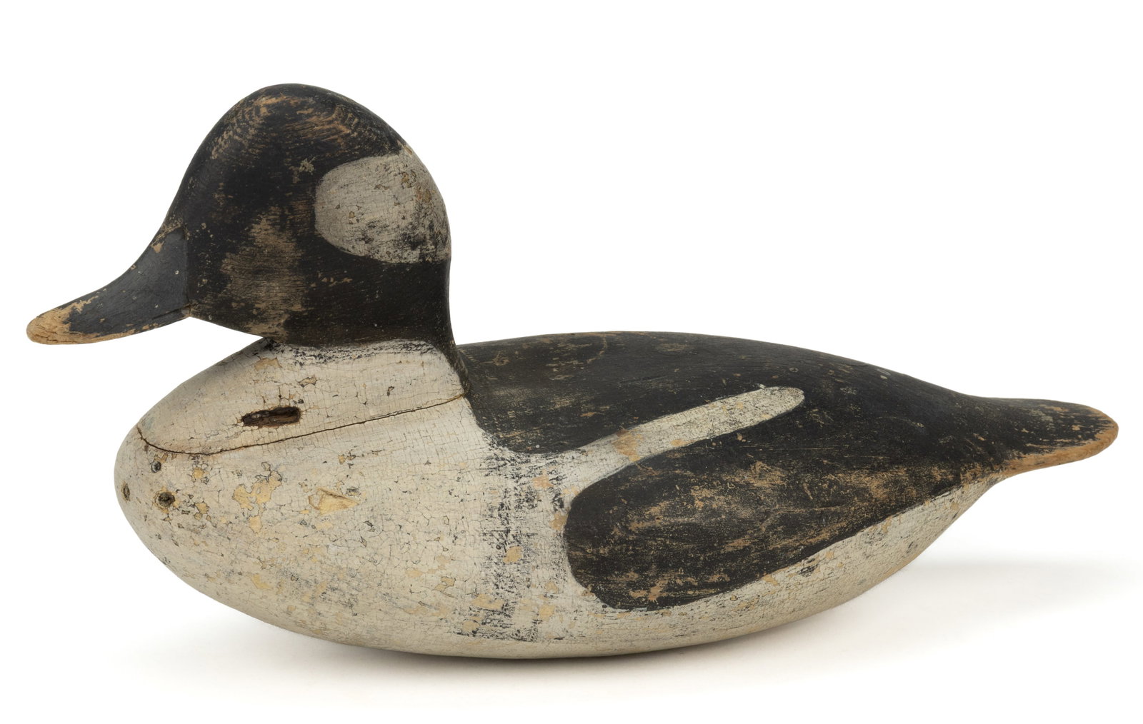 SAM COLLINS (CONNECTICUT, 1854-1948), ATTRIBUTED, CARVED AND PAINTED BUFFLEHEAD DECOY (1 of 6)