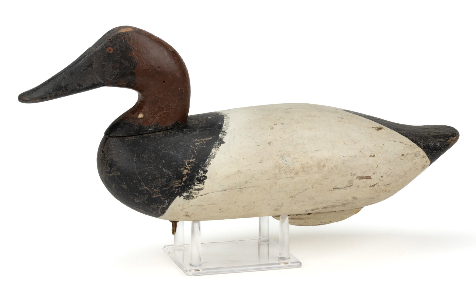 UPPER CHESAPEAKE BAY, MARYLAND CARVED AND PAINTED CANVASBACK DRAKE DECOY (1 of 6)