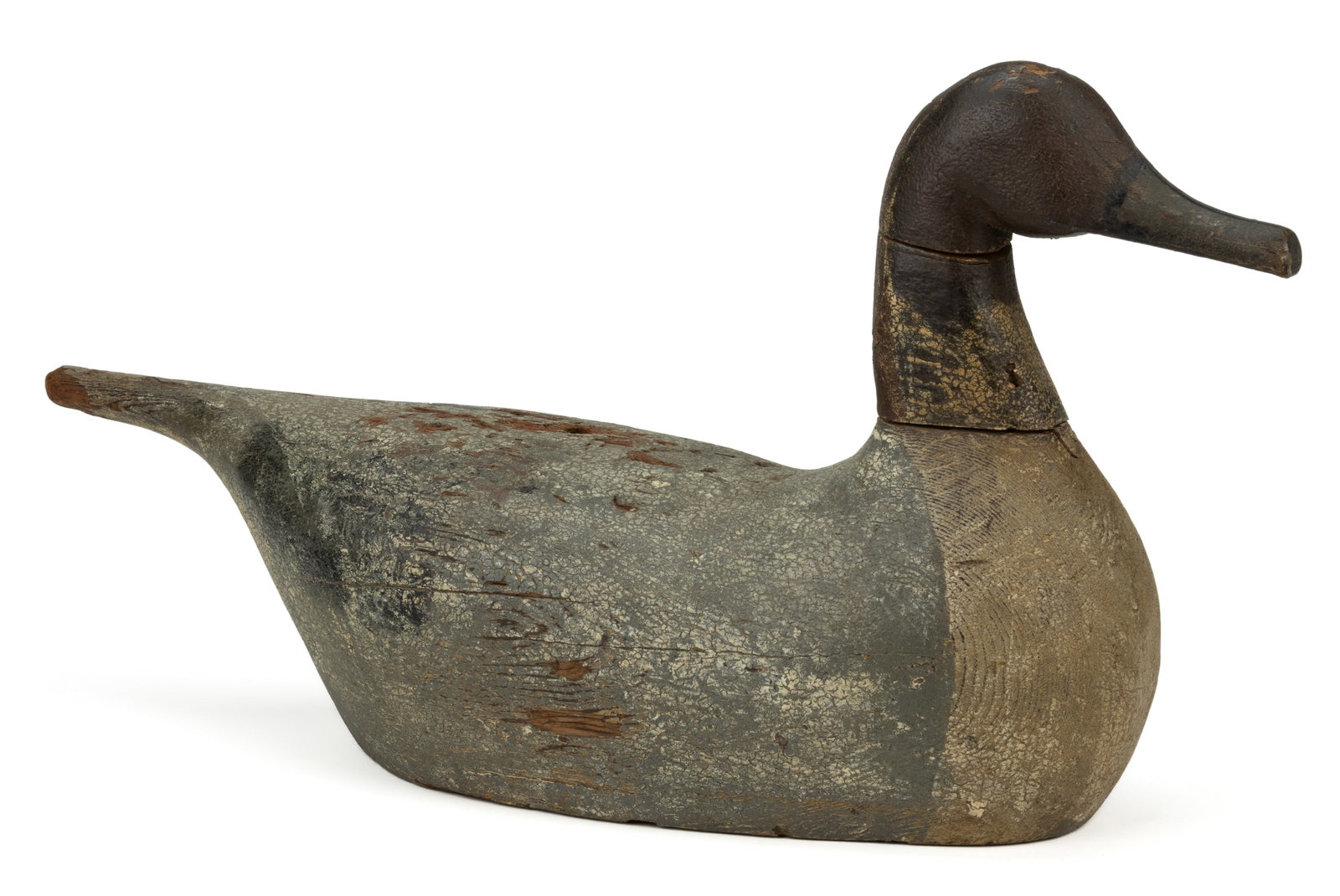 CALIFORNIA FOLK ART CARVED AND PAINTED REDWOOD DUCK DECOY (1 of 6)