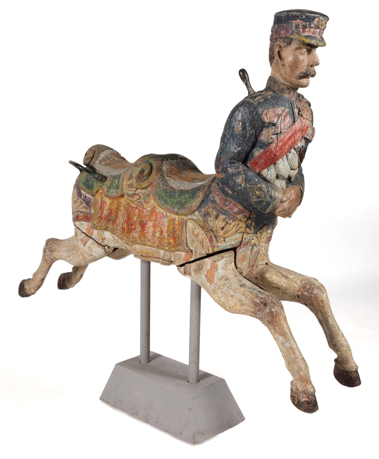C. J. SPOONER (ENGLISH, ACT. LATE 19TH/EARLY 20TH CENTURY) FOLK ART CARVED AND PAINTED CENTAUR / (1 of 7)