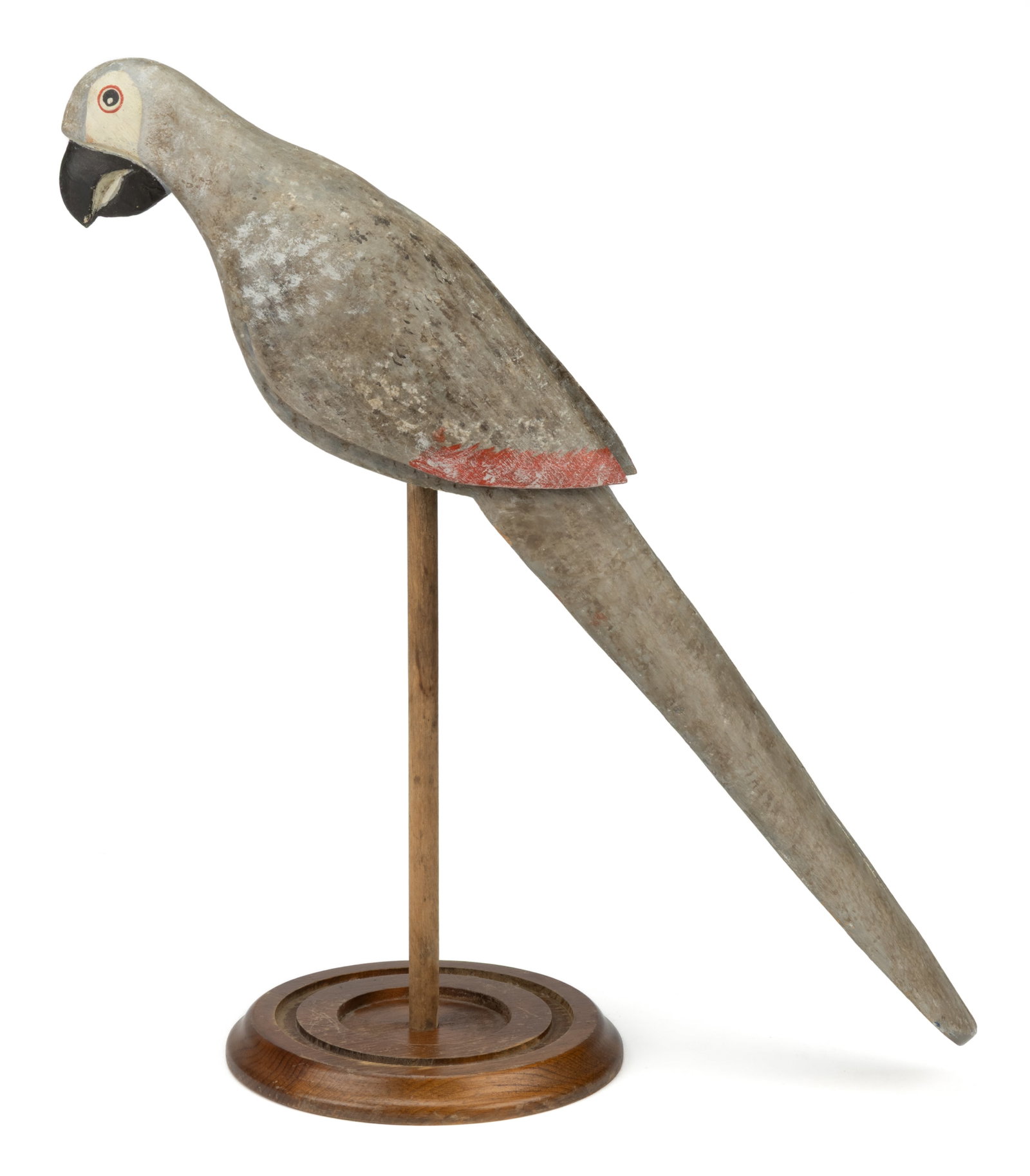 AMERICAN FOLK ART CARVED AND PAINTED FIGURE OF A PARROT (1 of 5)