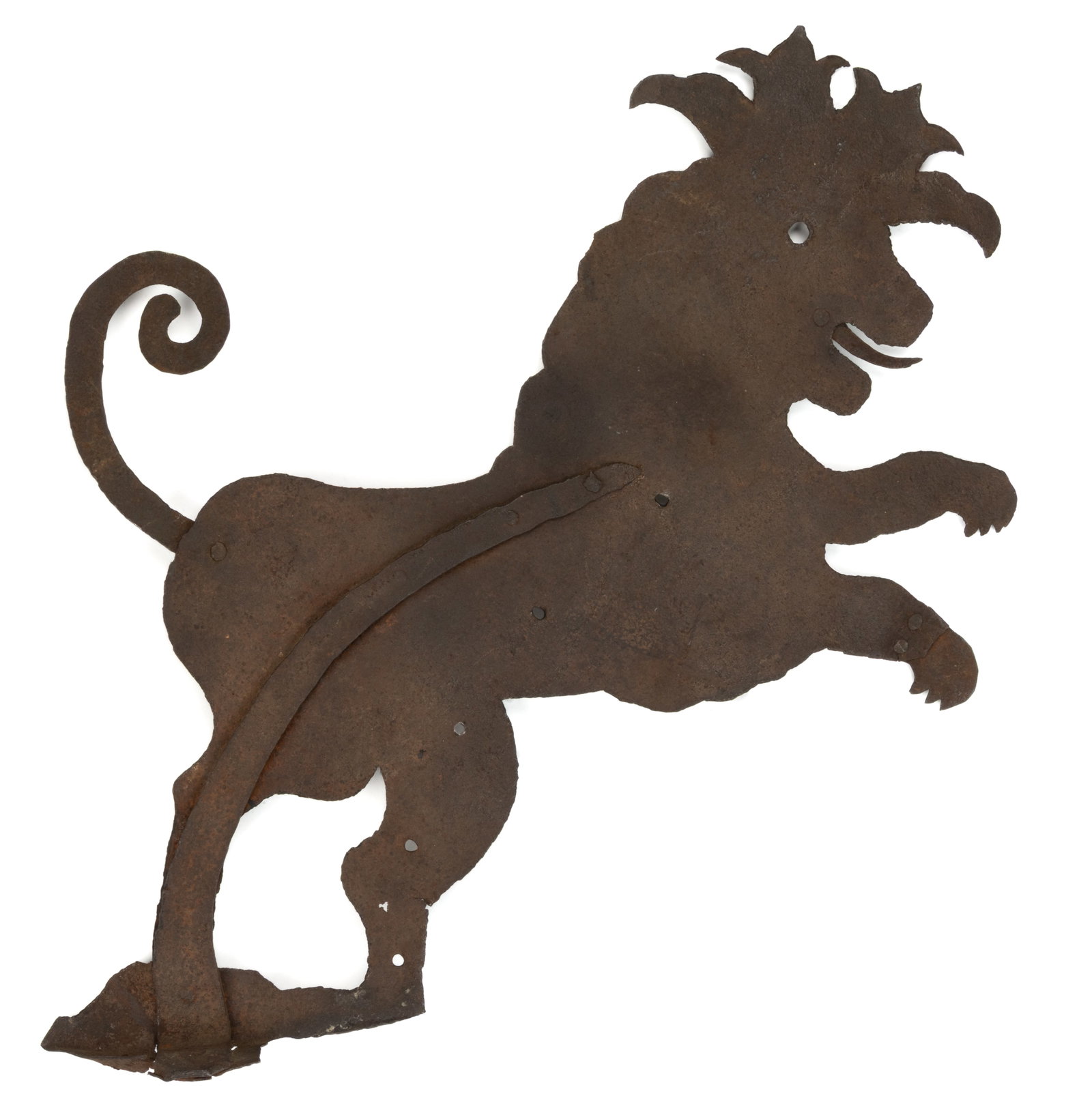 AMERICAN FOLK ART SHEET-IRON LION TRADE SIGN / MARKER (1 of 2)