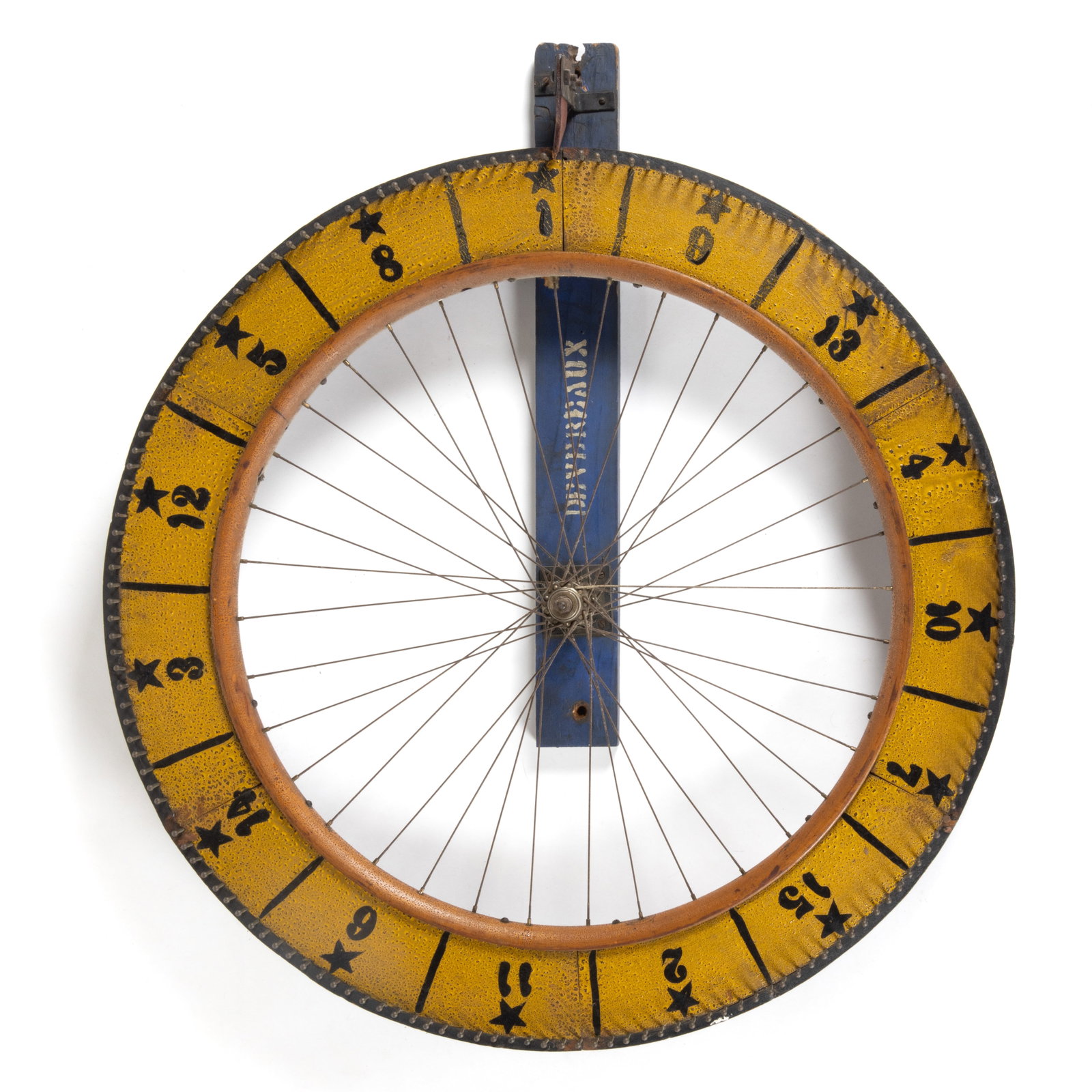 AMERICAN FOLK ART PAINTED WOODEN GAMING WHEEL (1 of 2)