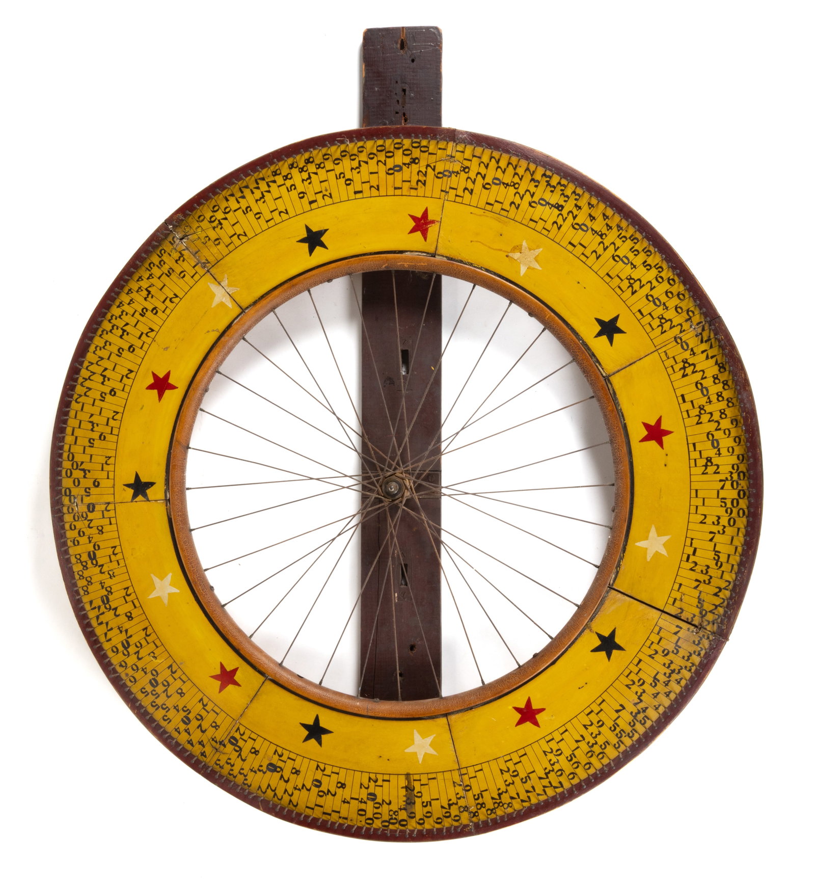 AMERICAN FOLK ART PAINTED WOODEN GAMING WHEEL (1 of 3)