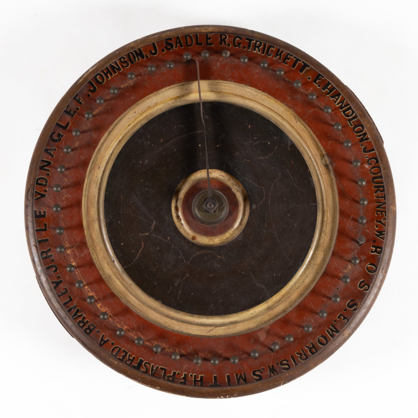 AMERICAN FOLK ART PAINTED WOODEN CARNIVAL / CIRCUS SPINNING GAMING BOARD (1 of 2)