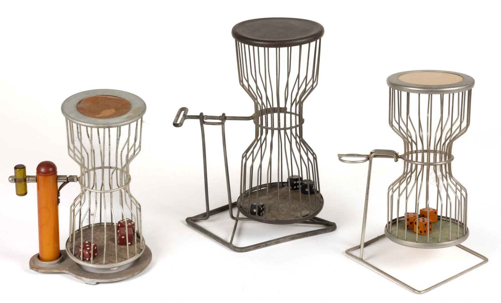 ASSORTED CHUCK-A-LUCK TABLE-TOP WIRE CAGE AND DICE CASINO / CARNIVAL GAMES, LOT OF THREE (1 of 1)
