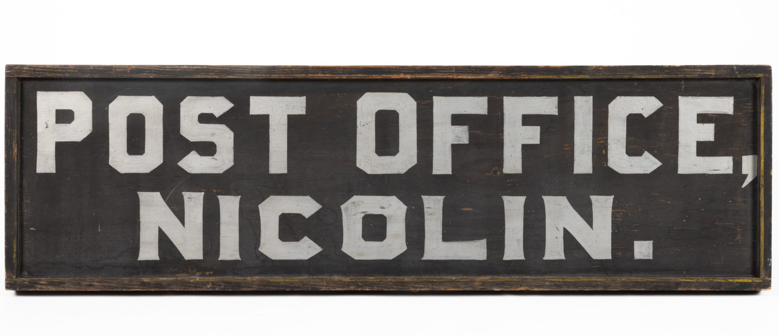 AMERICAN FOLK ART PAINTED WOODEN POST OFFICE SIGN (1 of 2)