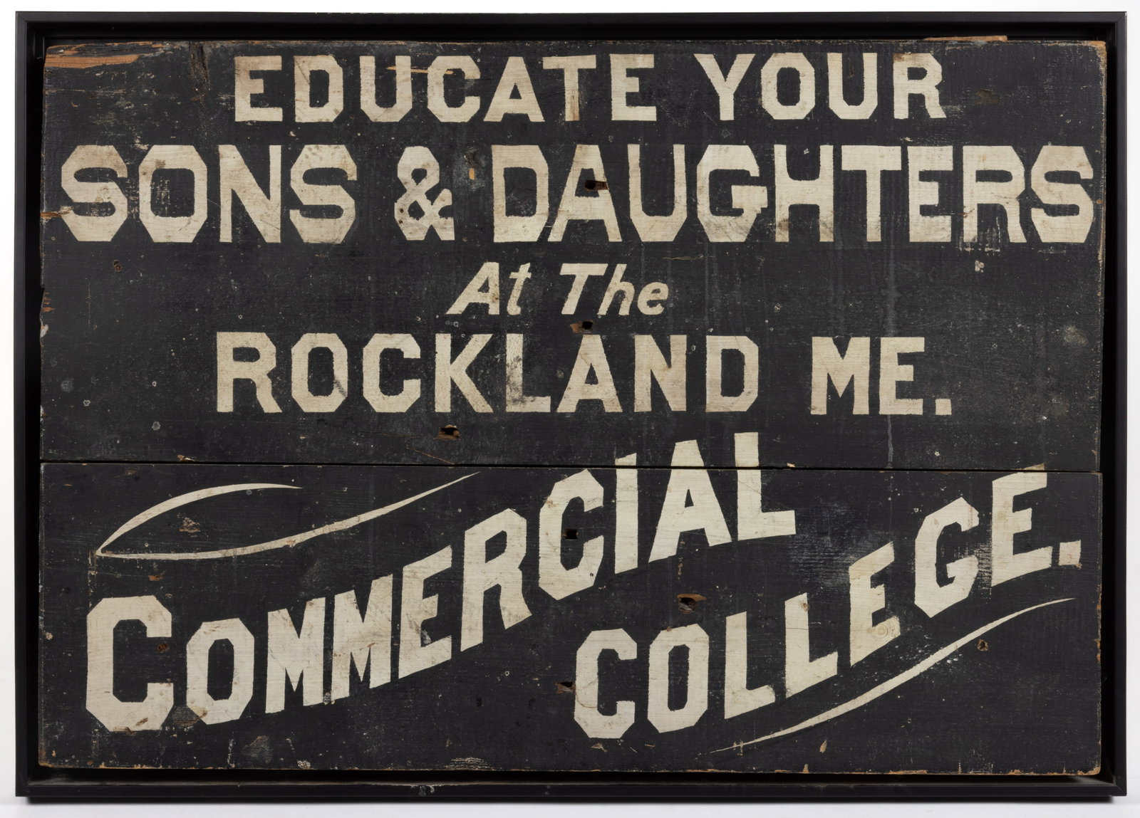 MAINE FOLK ART PAINTED WOODEN TRADE SIGN (1 of 2)