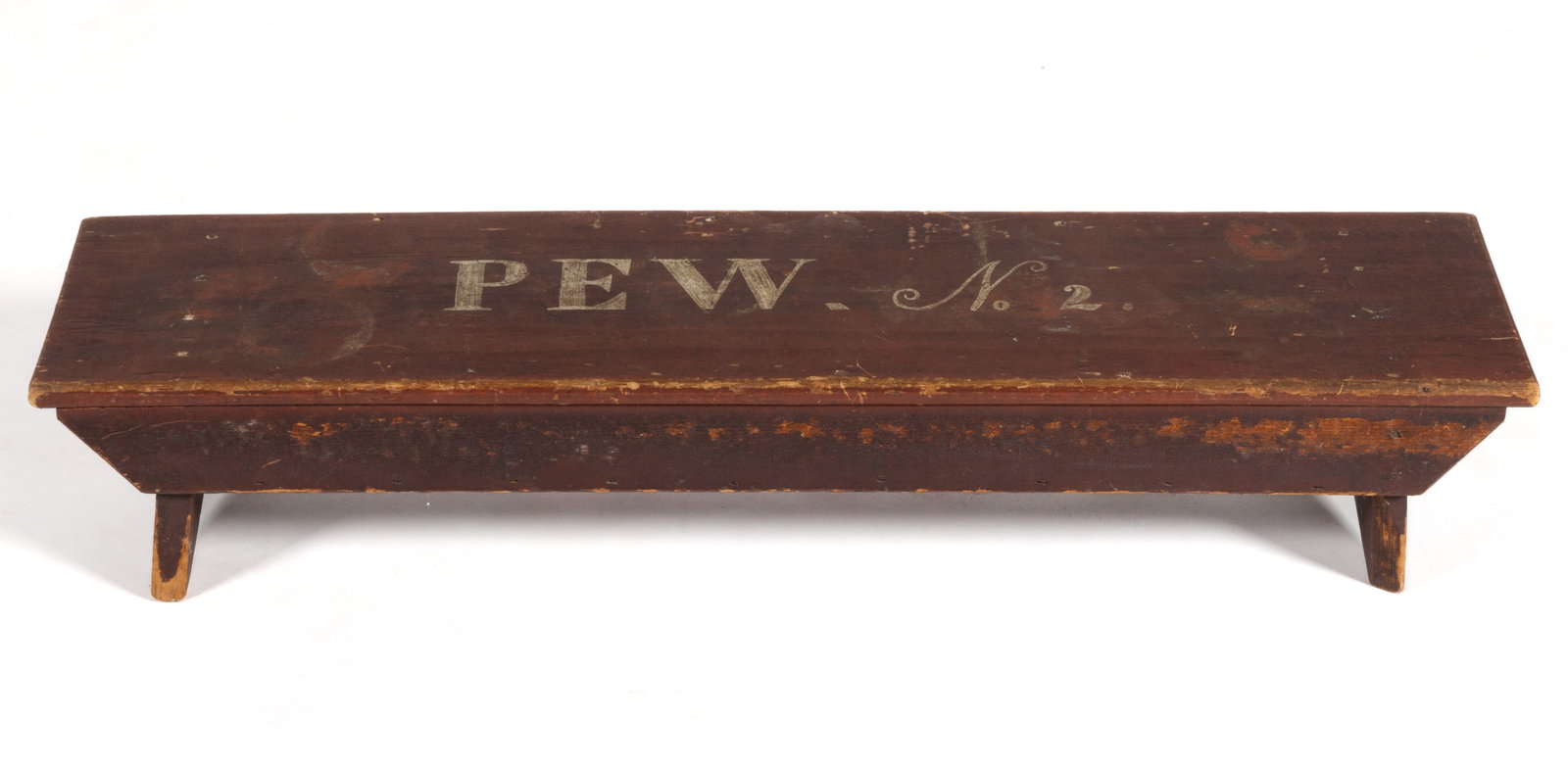 AMERICAN FOLK ART PAINTED WOODEN PRAYER KNEELING BENCH / STOOL (1 of 3)