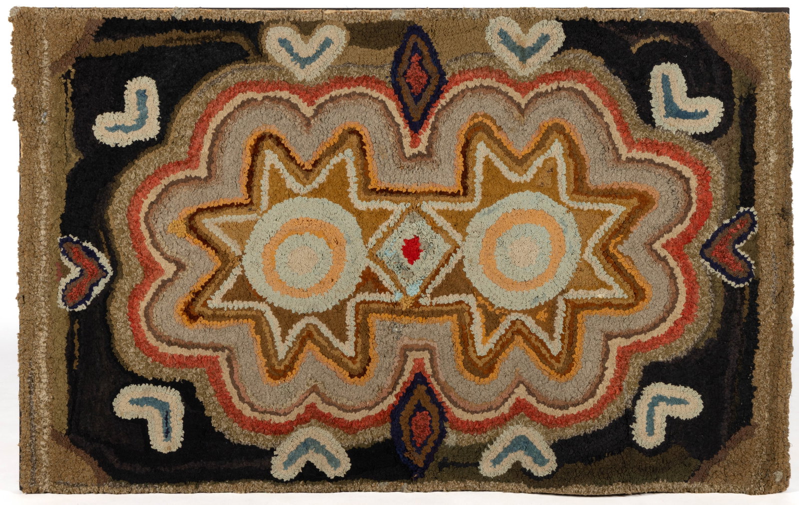 AMERICAN FOLK ART PICTORIAL HOOKED RUG (1 of 3)