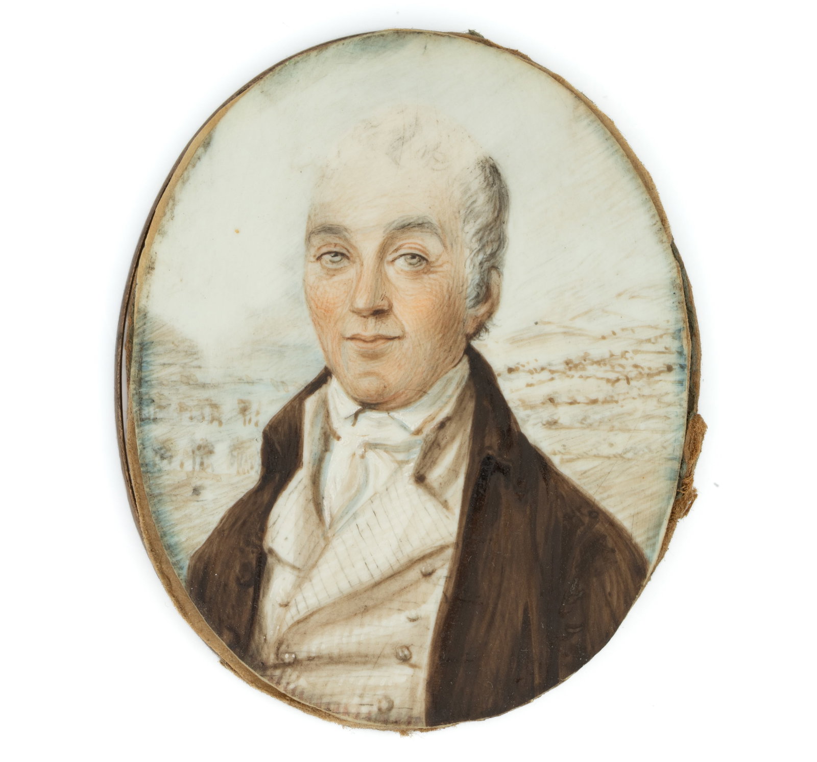 BRITISH SCHOOL (19TH CENTURY) MINIATURE PORTRAIT OF JOHN NAISH (1 of 2)