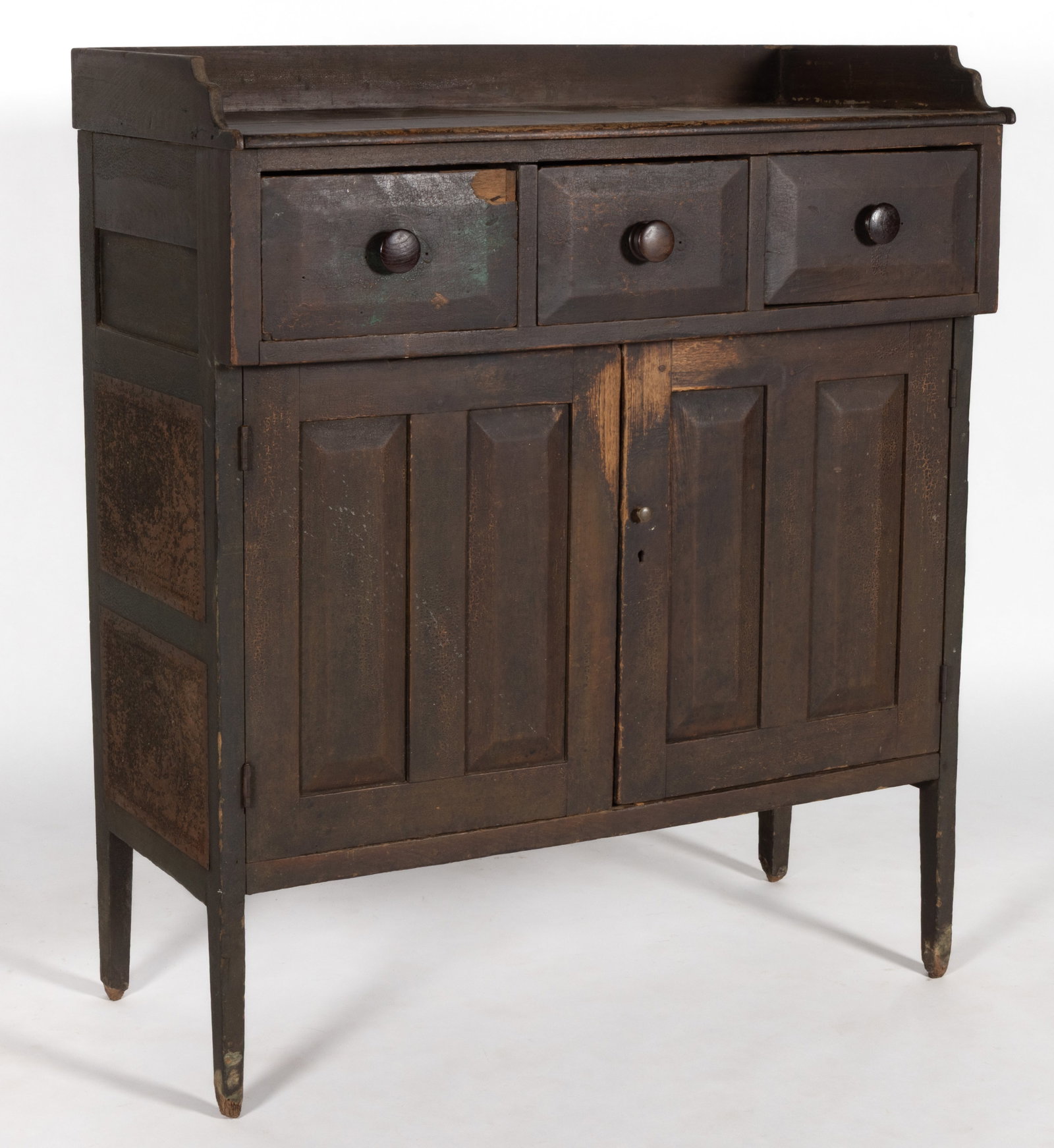 FREDERICK CO., SHENANDOAH VALLEY OF VIRGINIA, PAINTED WALNUT PUNCHED-TIN-PANELED SIDEBOARD SAFE (1 of 8)