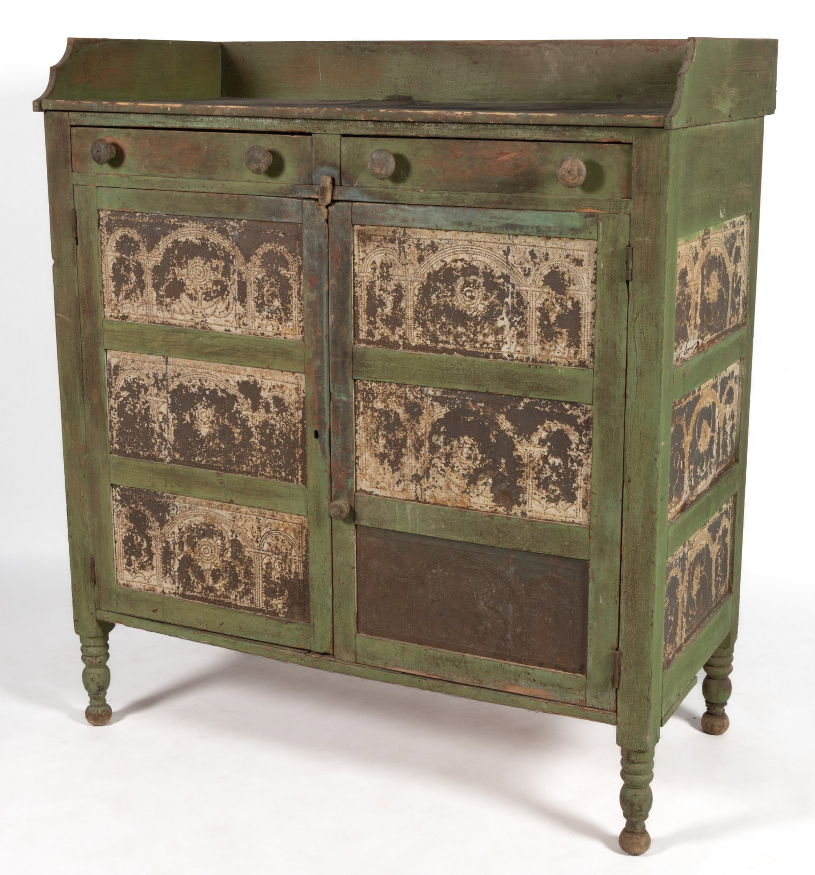 FRANKLIN CO., SOUTHWEST / VALLEY OF VIRGINIA PAINTED POPLAR PUNCHED-TIN-PANELED FOOD / PIE / MEAT (1 of 8)