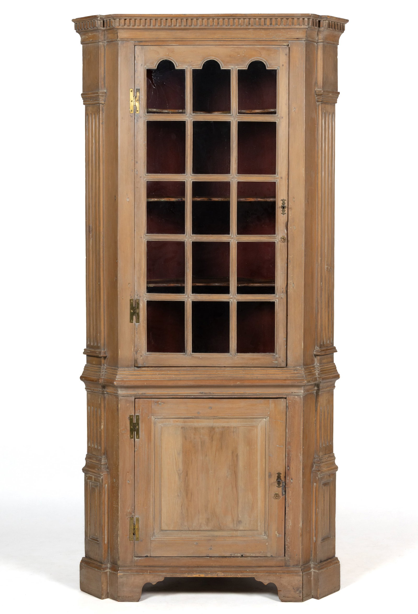 EASTERN SHORE OF VIRGINIA PINE ARCHITECTURAL CORNER CUPBOARD (1 of 3)