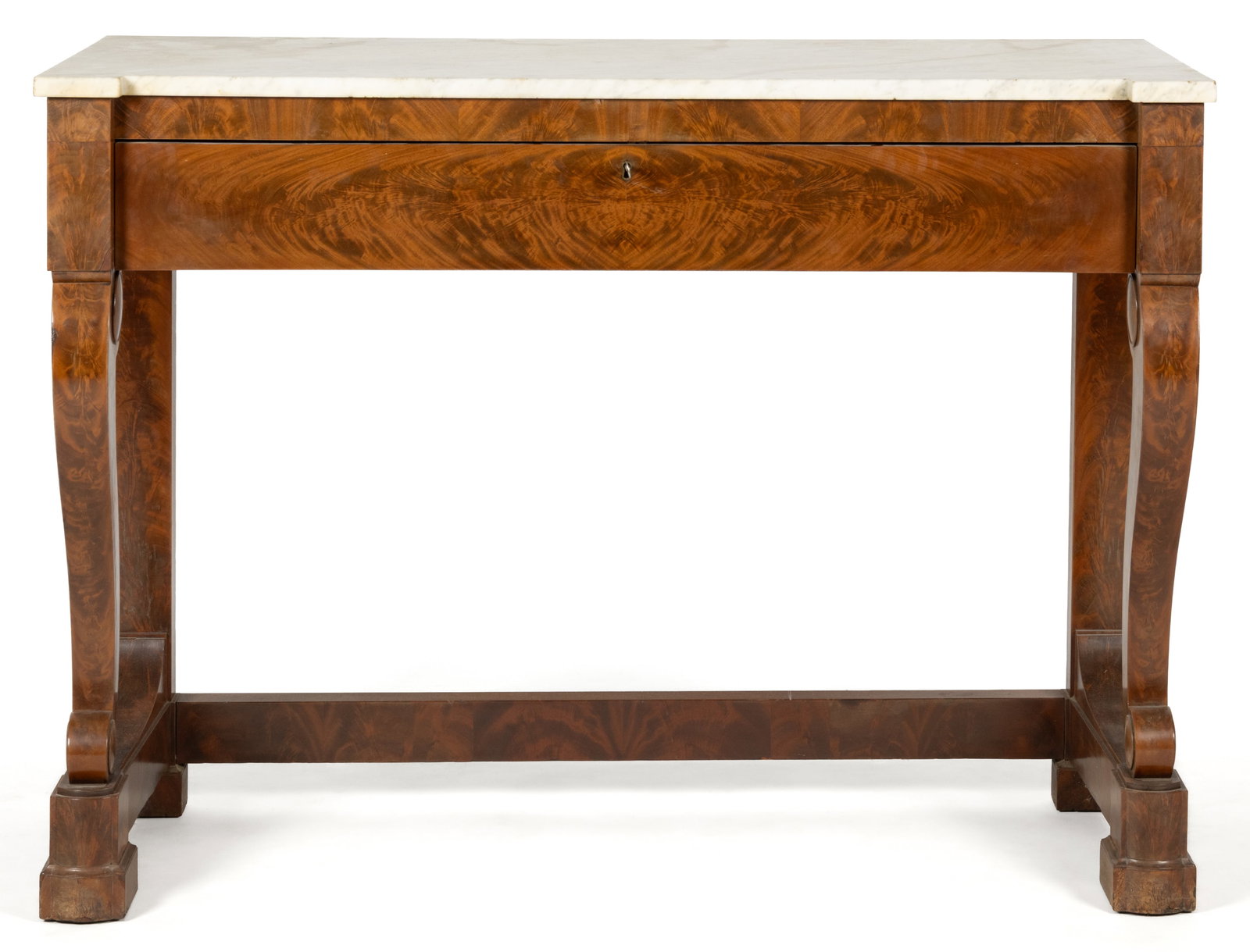 DUNCAN PHYFE (NEW YORK, 1768-1854), ATTRIBUTED, OR SCHOOL OF, CLASSICAL MAHOGANY MARBLE-TOP (1 of 7)