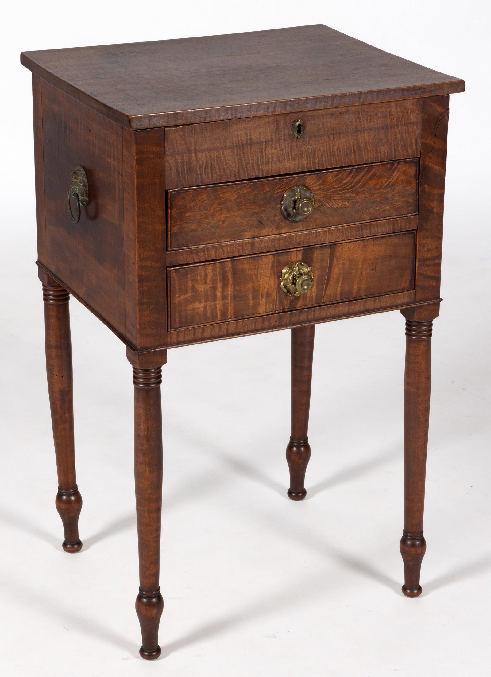 MID-ATLANTIC LATE FEDERAL TIGER MAPLE WORK TABLE (1 of 7)