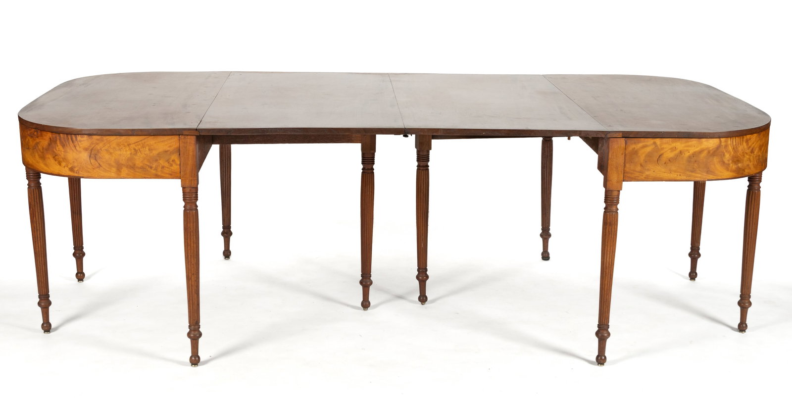 PAIR OF MID-ATLANTIC LATE FEDERAL MAHOGANY BANQUET END TABLES (1 of 4)
