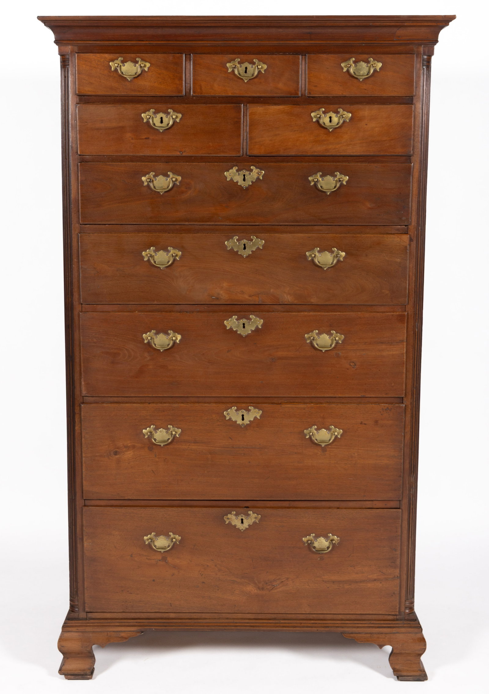 PENNSYLVANIA CHIPPENDALE WALNUT TALL CHEST (1 of 9)