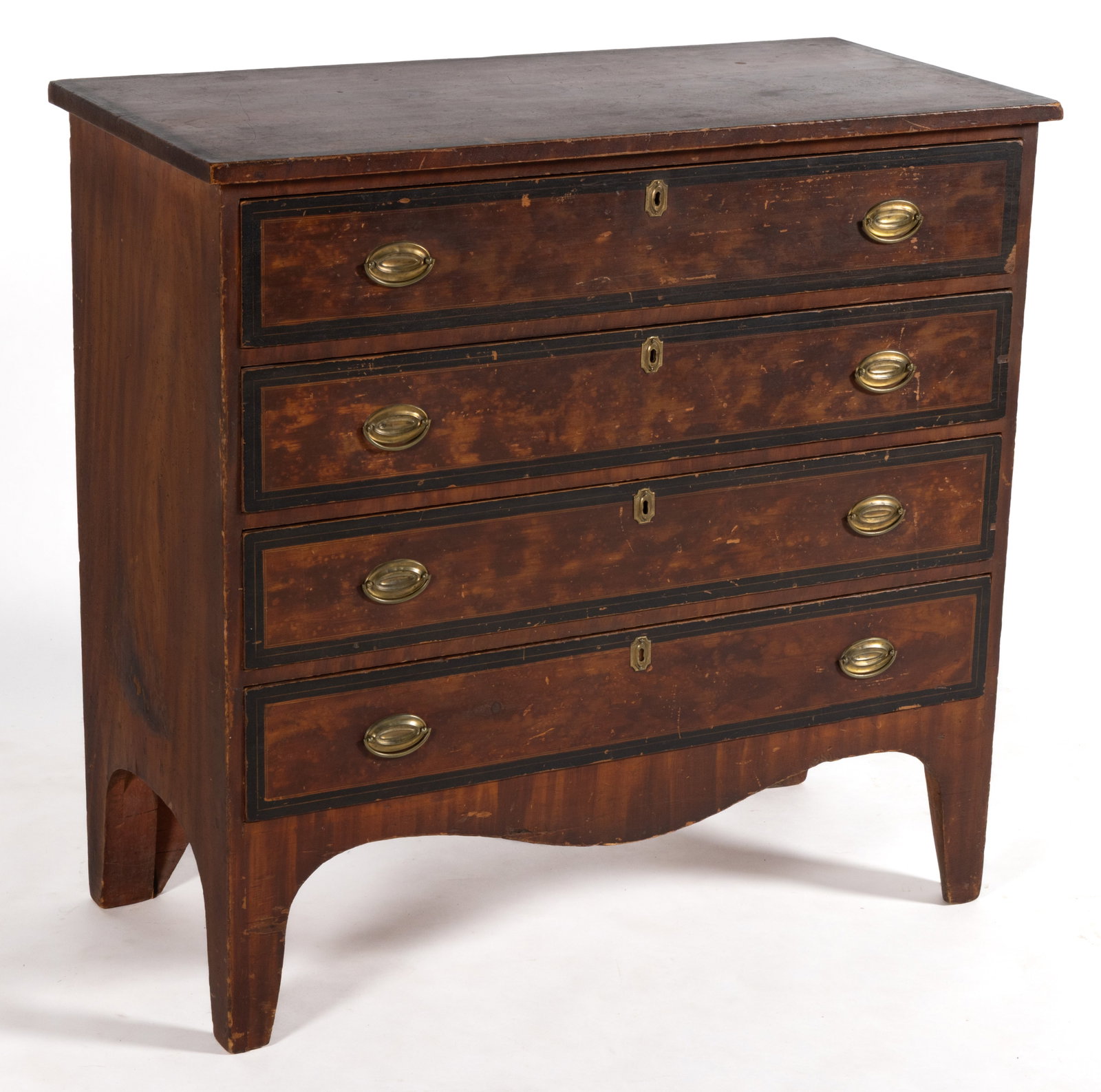 NEW ENGLAND FEDERAL PAINT-DECORATED PINE CHEST OF DRAWERS (1 of 7)