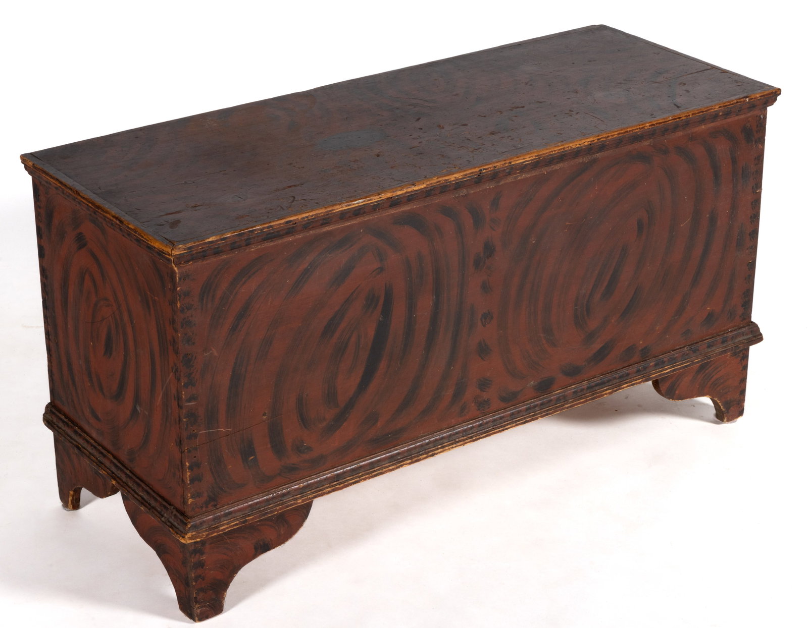 NEW ENGLAND PAINT-DECORATED POPLAR AND PINE BLANKET CHEST (1 of 8)