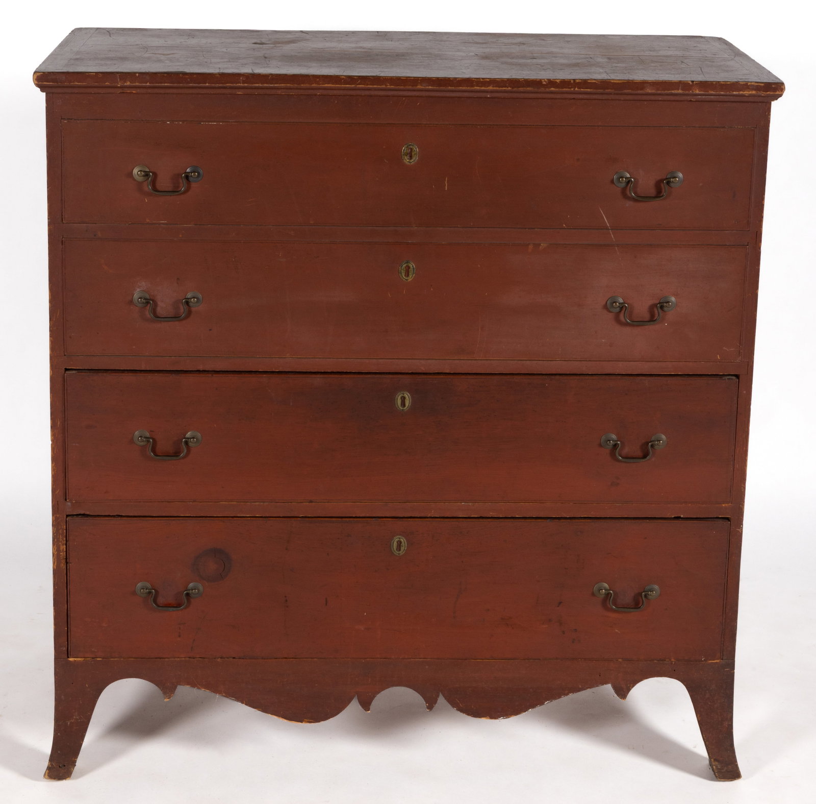 NEW ENGLAND FEDERAL PAINTED PINE MULE CHEST (1 of 8)