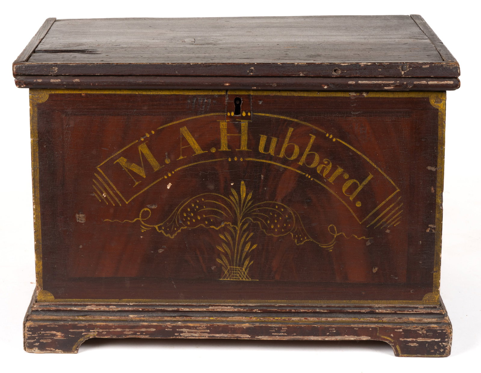 AMERICAN PAINT-DECORATED PINE MINIATURE / CHILD'S BLANKET CHEST (1 of 7)
