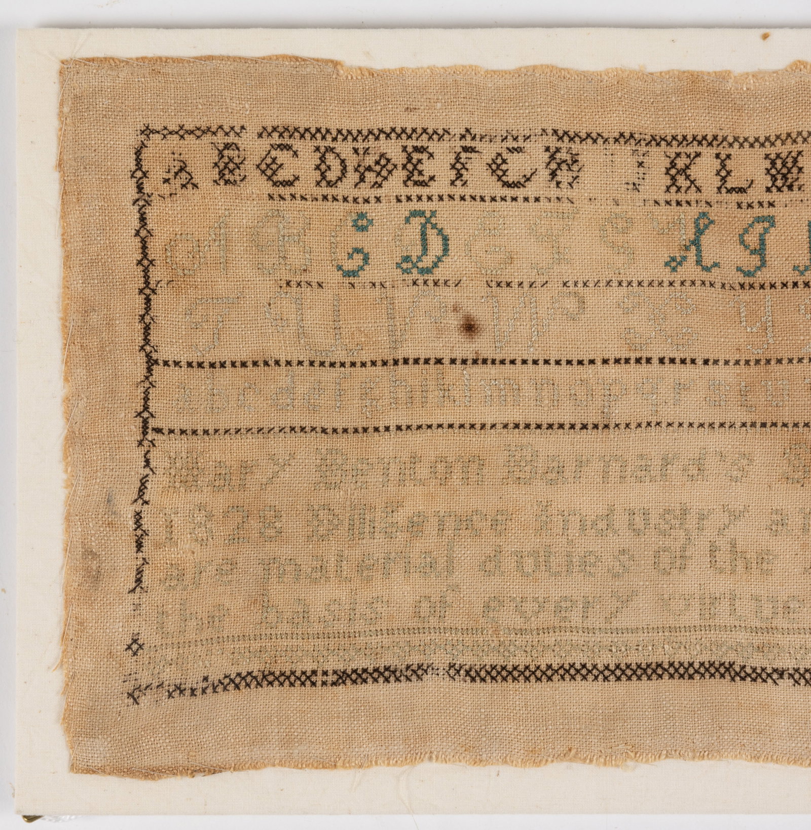LITCHFIELD CO., CONNECTICUT ATTRIBUTED NEEDLEWORK SAMPLER - 2