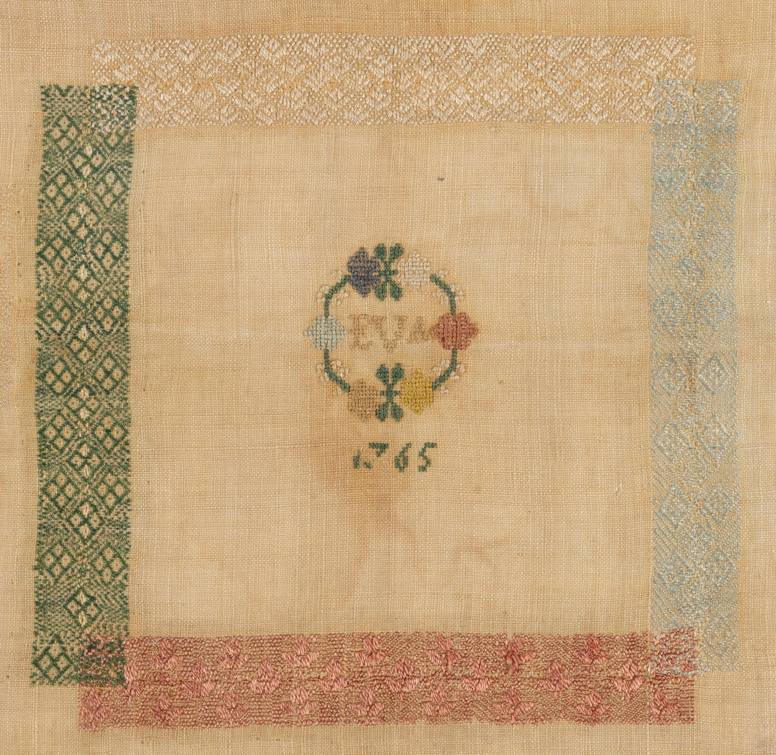 18TH CENTURY CONTINENTAL DARNING NEEDLEWORK SAMPLER - 2