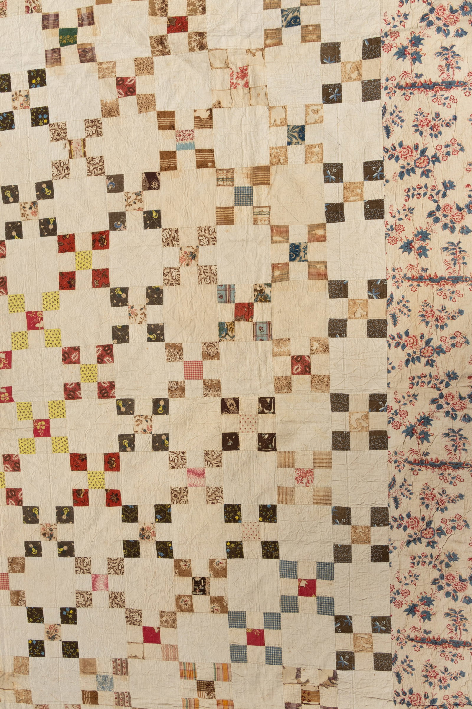 AMERICAN "NINE PATCH" PIECED QUILT - 3
