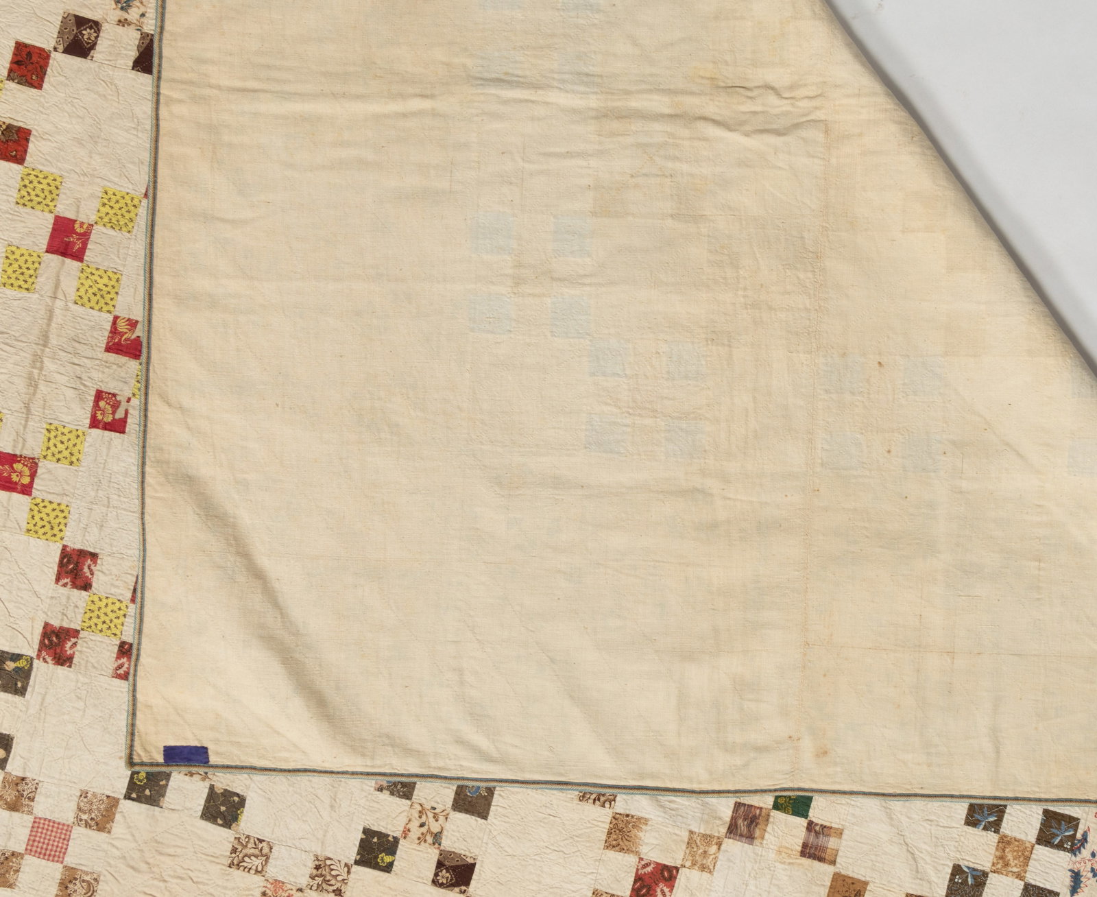 AMERICAN "NINE PATCH" PIECED QUILT - 5