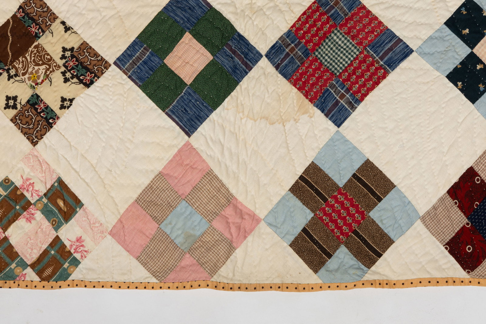 AMERICAN "NINE PATCH" PIECED QUILT - 4