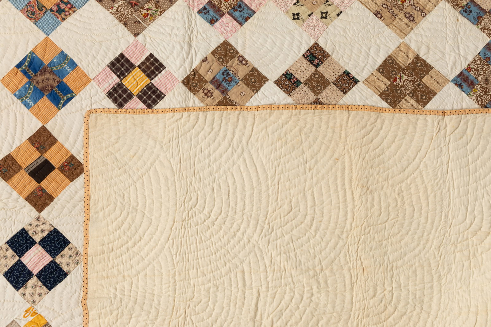 AMERICAN "NINE PATCH" PIECED QUILT - 6