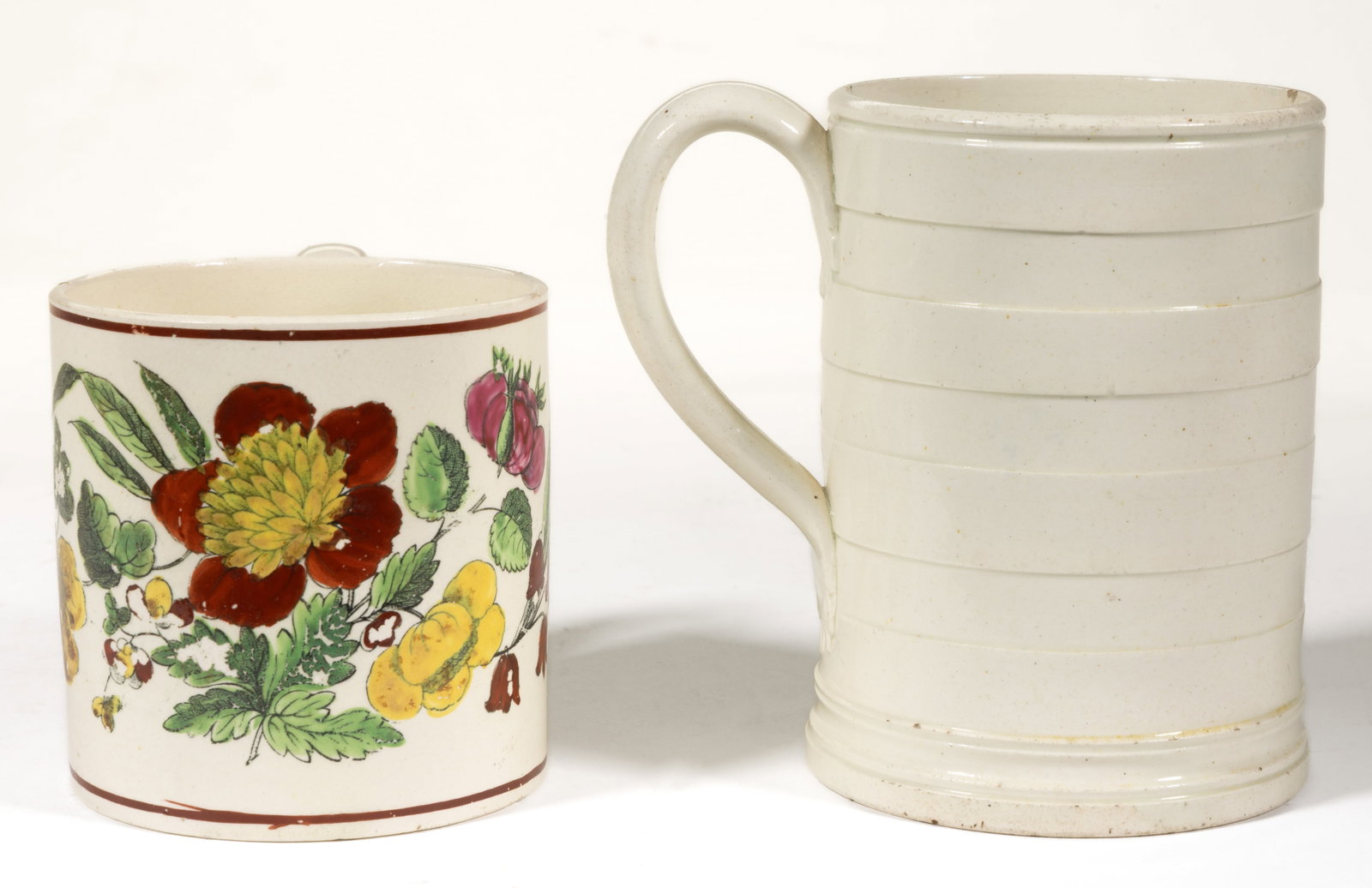 BRITISH CREAMWARE CERAMIC DRINKING ARTICLES, LOT OF TWO (1 of 5)