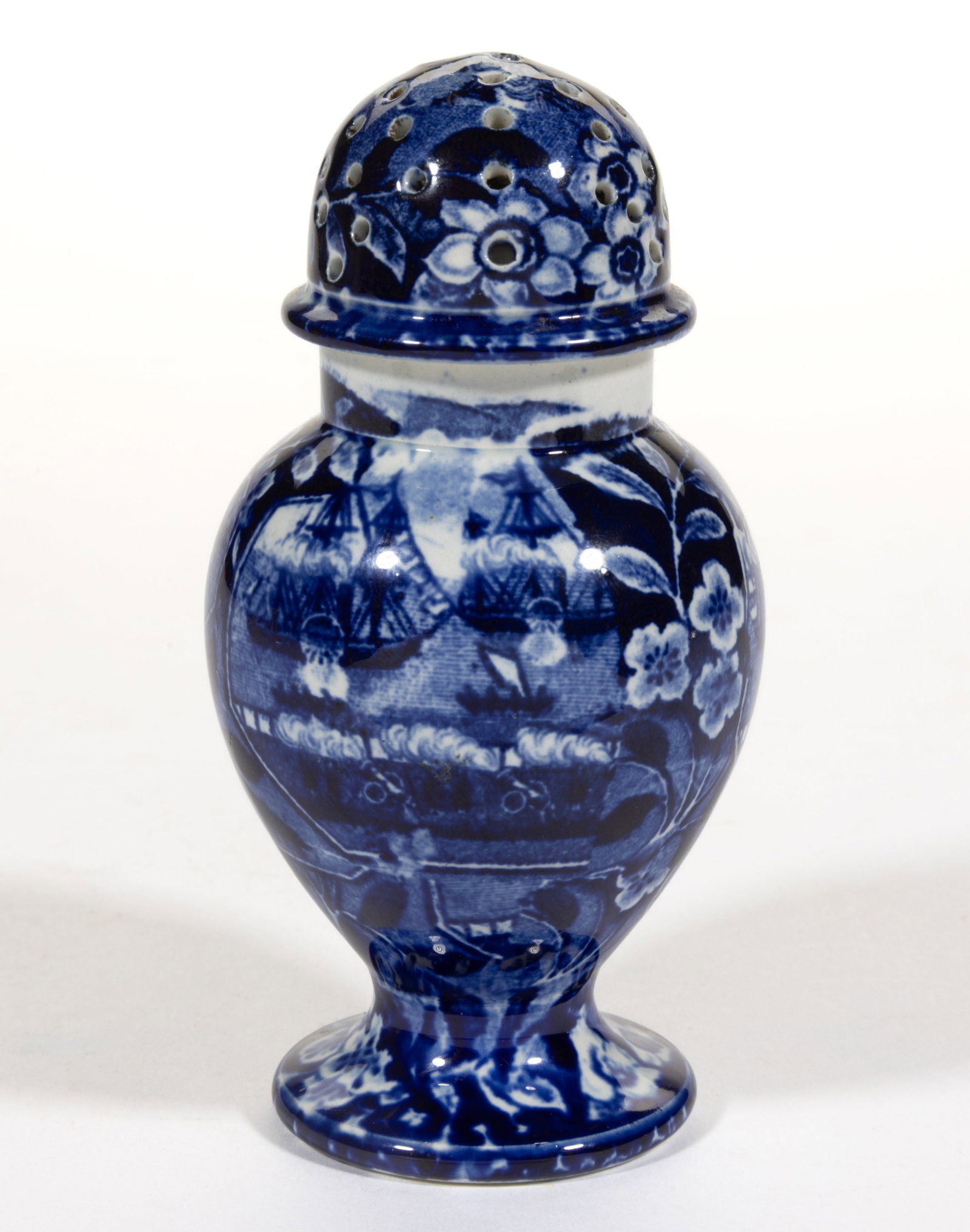 ENGLISH STAFFORDSHIRE AMERICAN HISTORICAL TRANSFER-PRINTED CERAMIC PEPPER POT (1 of 5)