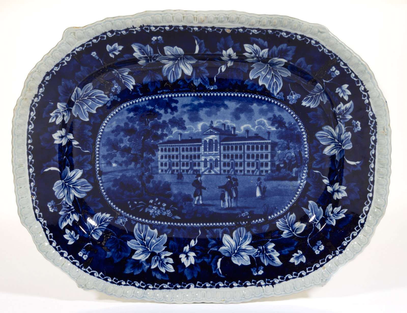 ENGLISH STAFFORDSHIRE AMERICAN VIEW TRANSFER-PRINTED CERAMIC PLATTER (1 of 2)