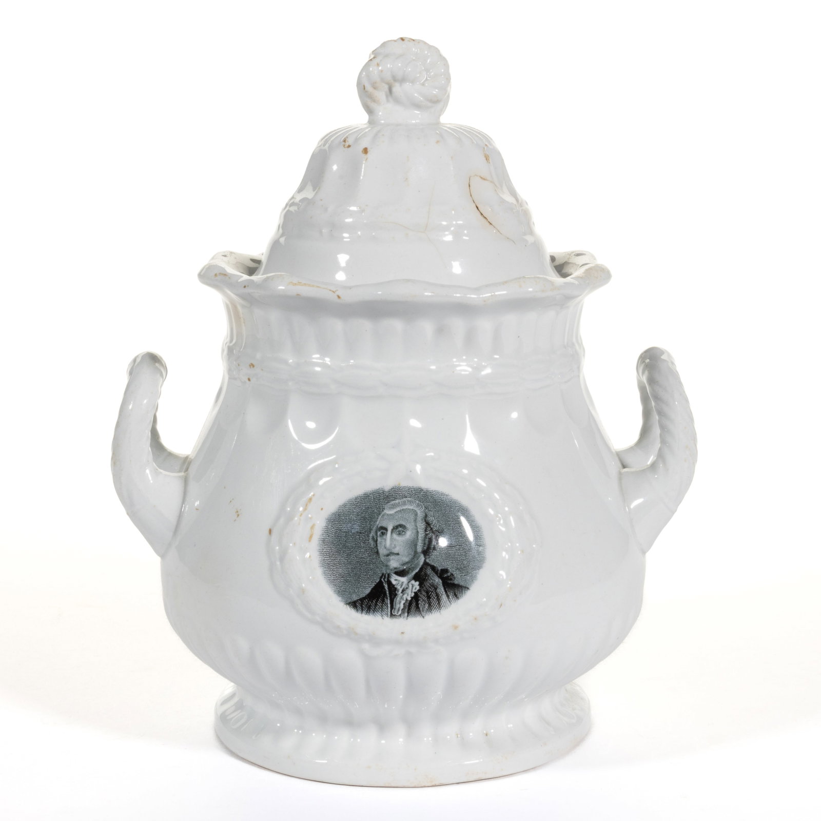 ENGLISH ELSMORE & FORSTER TRANSFER-PRINTED AMERICAN HISTORICAL GEORGE WASHINGTON IRONSTONE COVERED (1 of 6)