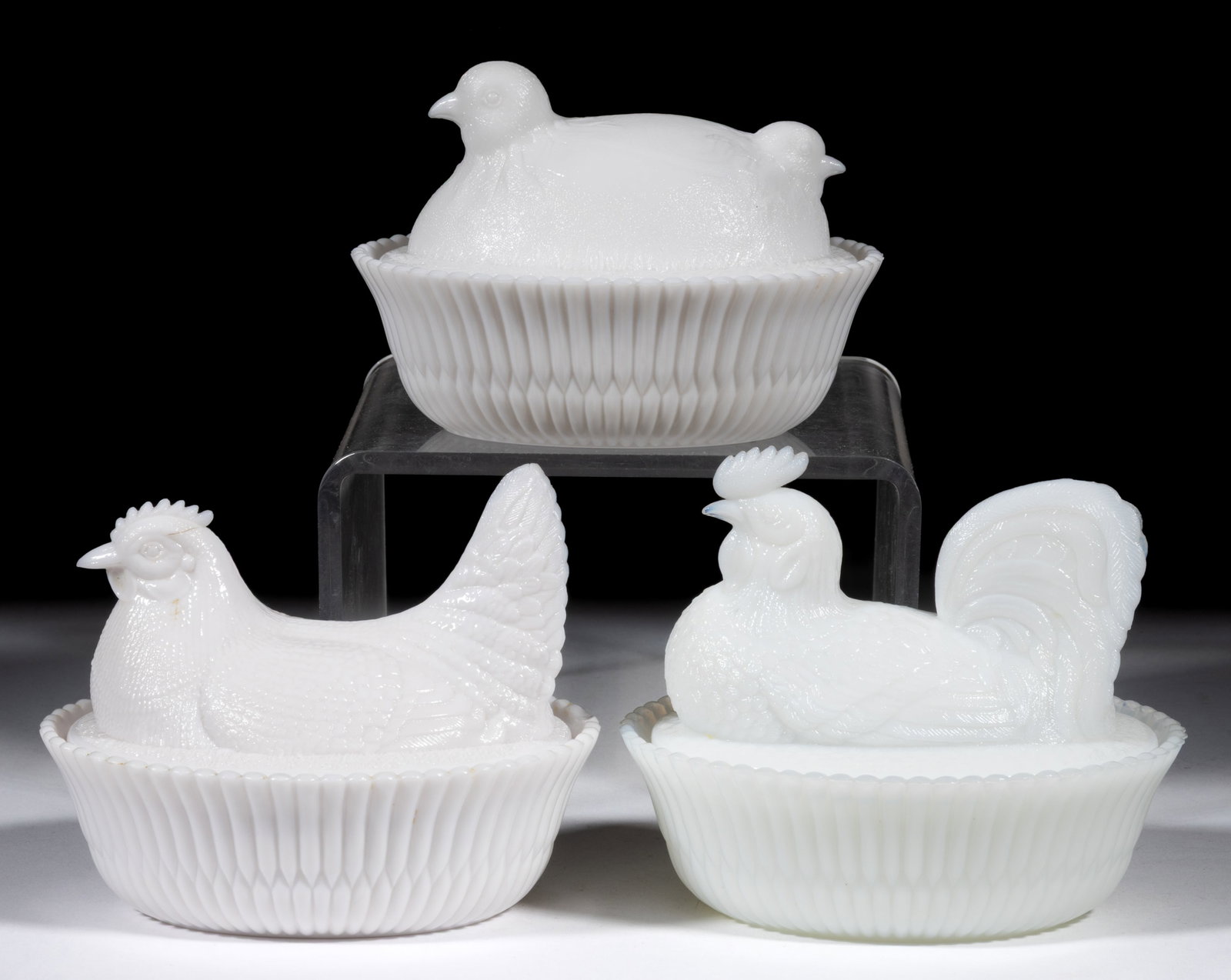 ASSORTED MCKEE NOVELTY FIGURAL ANIMAL COVERED DISHES, LOT OF THREE (1 of 1)