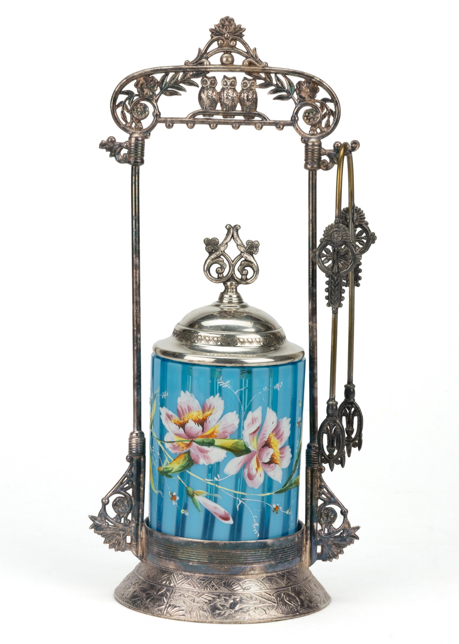 VICTORIAN ENAMEL-DECORATED PICKLE CASTER (1 of 1)