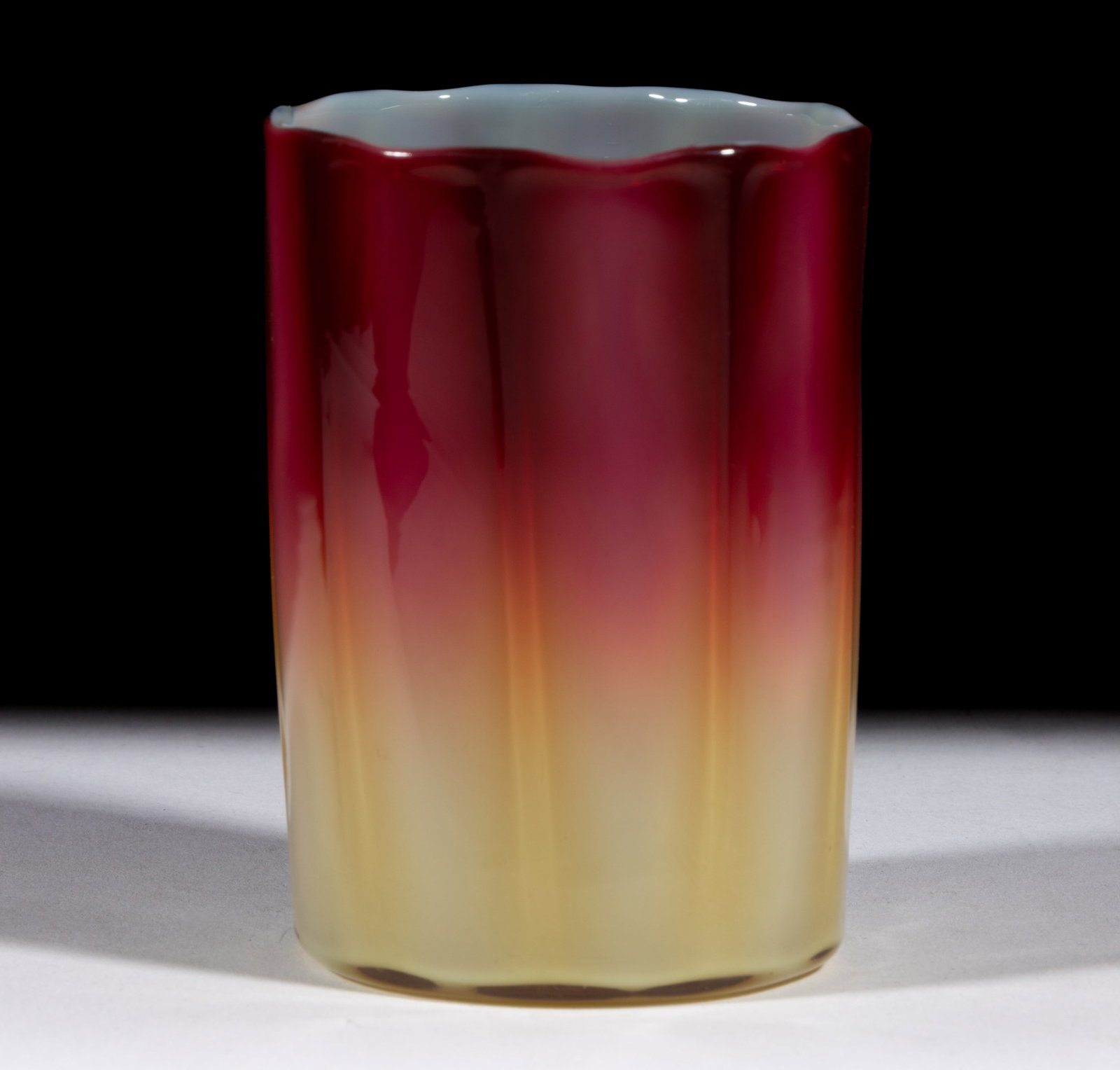 NEW ENGLAND PLATED AMBERINA TUMBLER (1 of 1)
