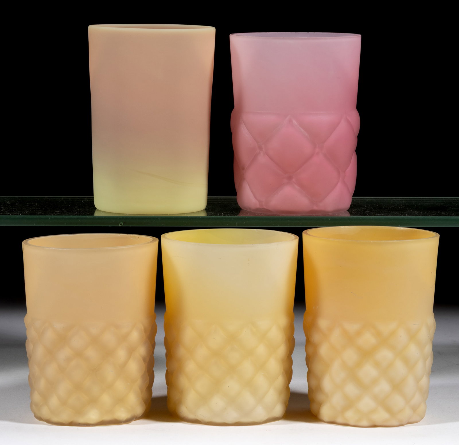 ASSORTED CASED GLASS TUMBLERS, LOT OF FIVE (1 of 1)