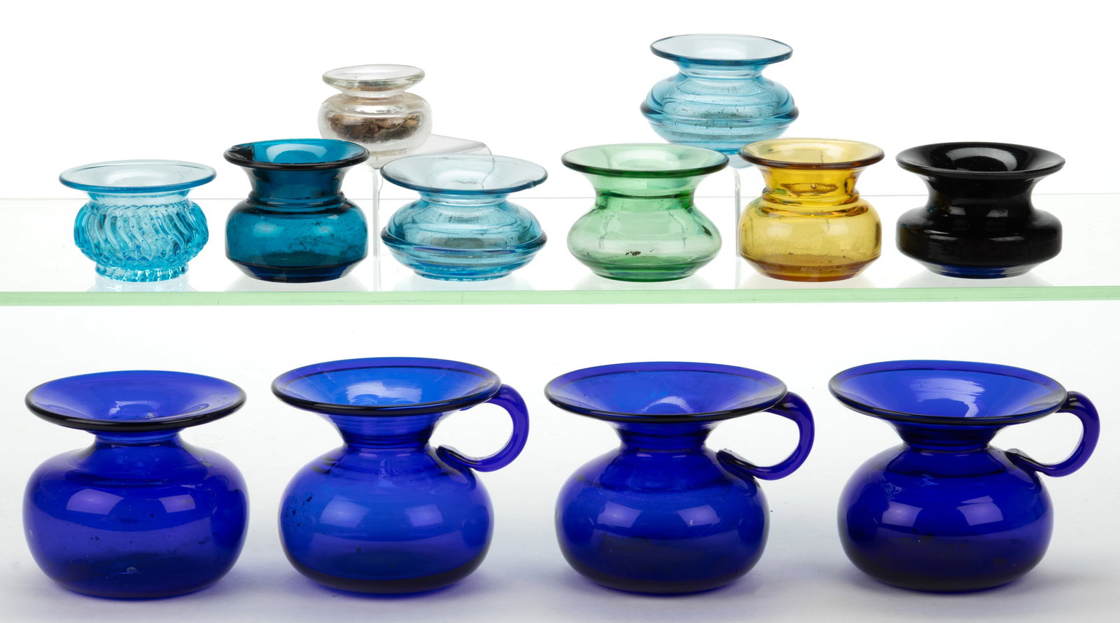 ASSORTED GLASS SPITTOONS, LOT OF 12 (1 of 1)