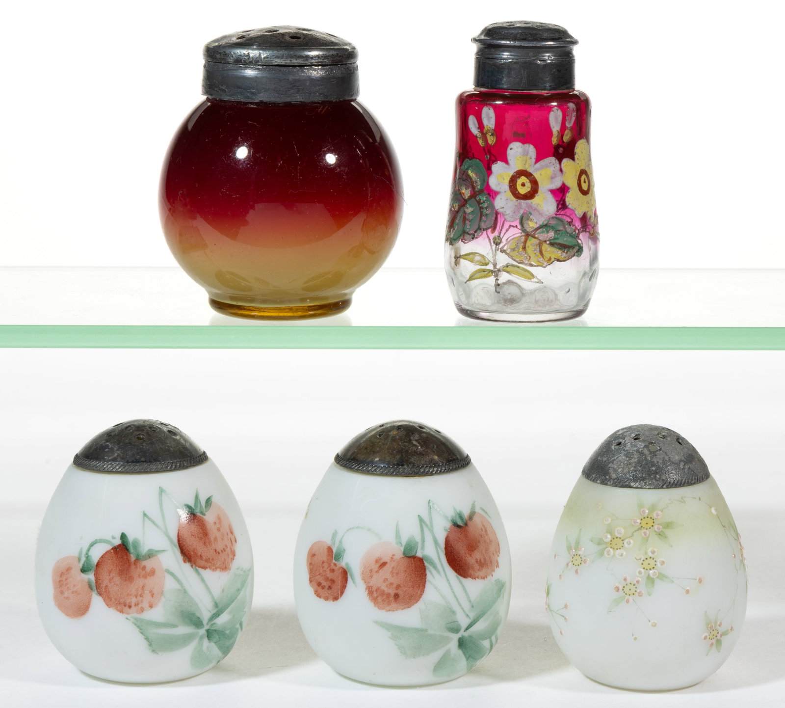ASSORTED VICTORIAN SALT AND PEPPER SHAKERS, LOT OF FIVE (1 of 1)