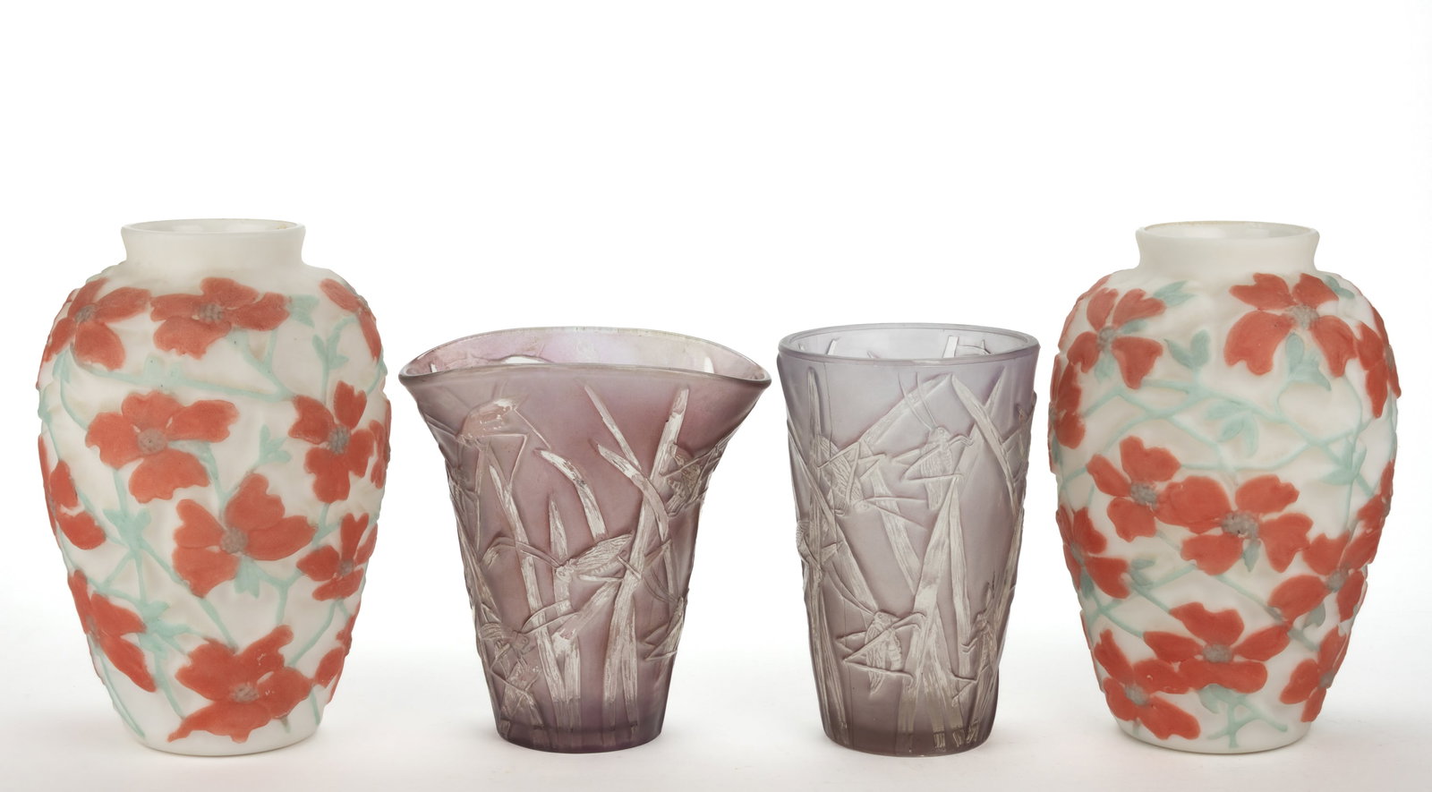 CONSOLIDATED ART GLASS VASES, LOT OF FOUR (1 of 1)