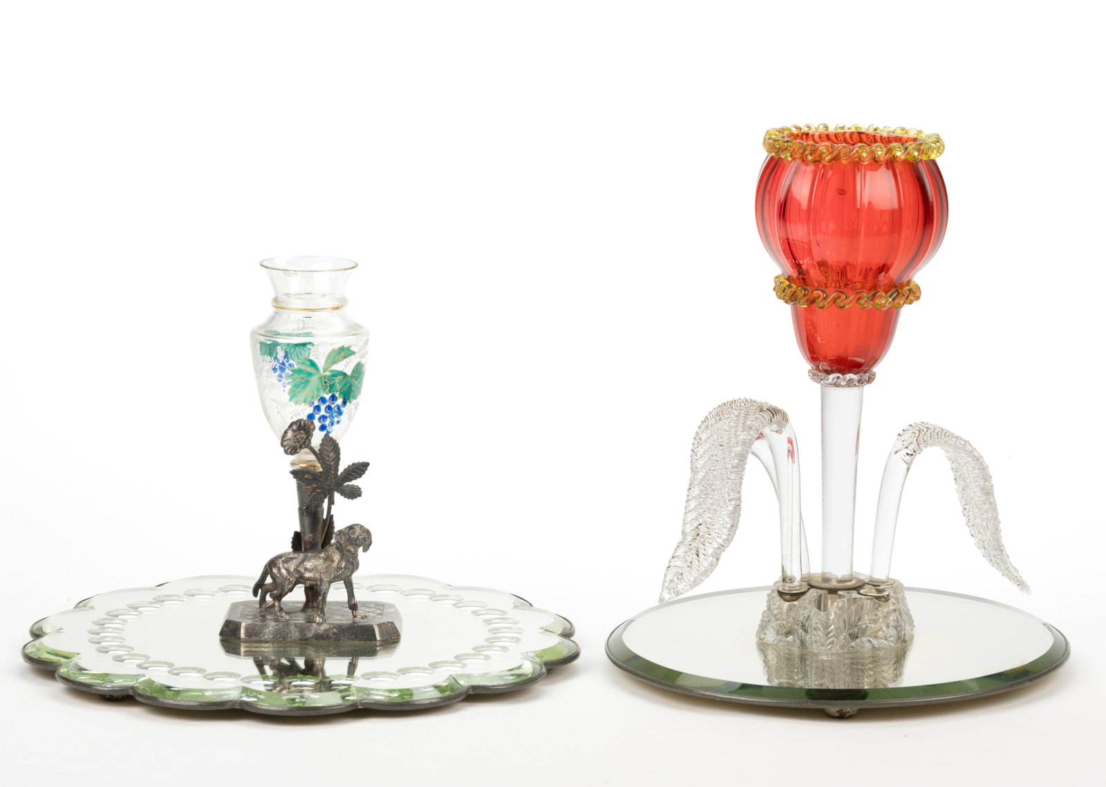 ASSORTED GLASS DECORATIVE ARTICLES, LOT OF THREE (1 of 2)